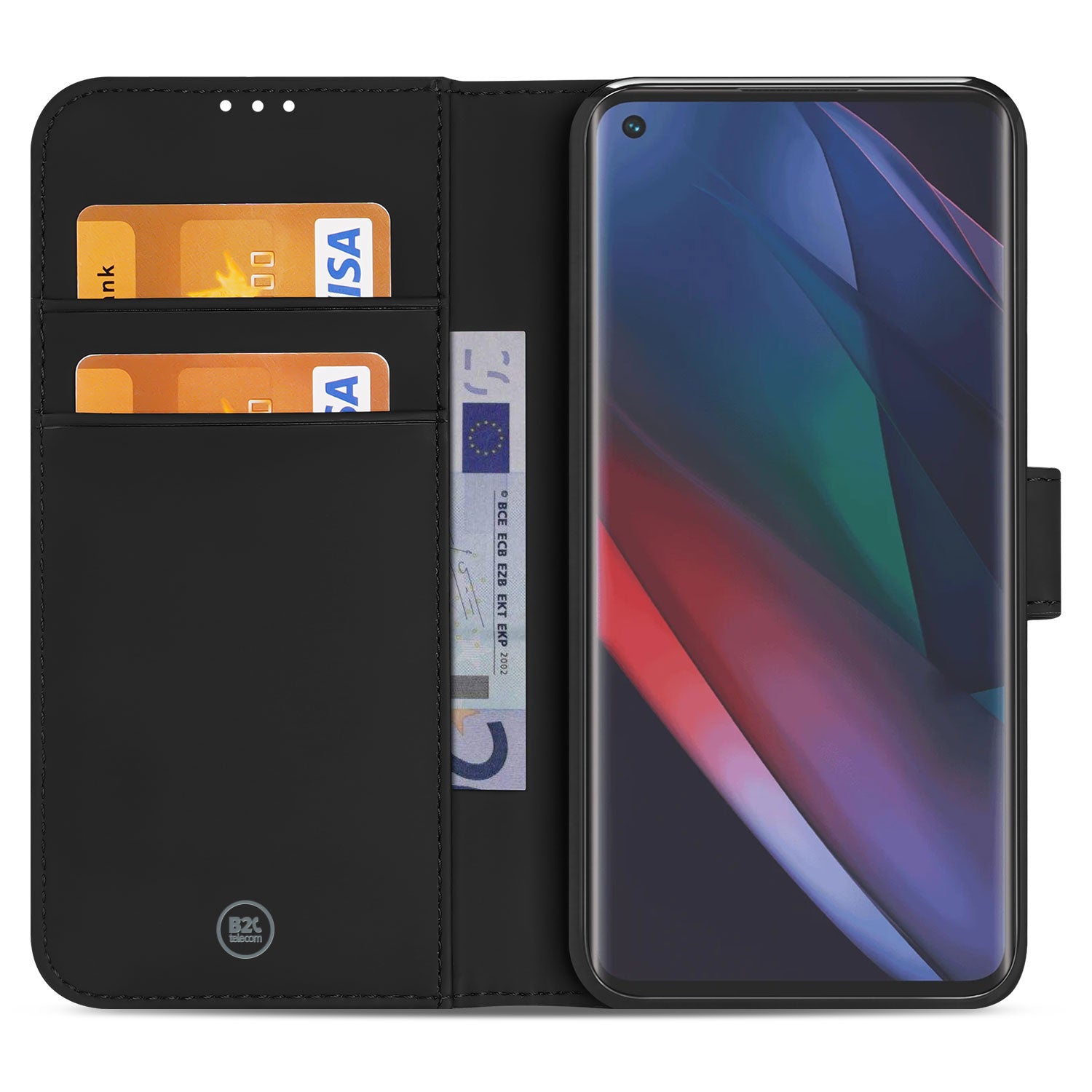OPPO Find X3 Neo Hoesje Zwart met Pasjeshouder