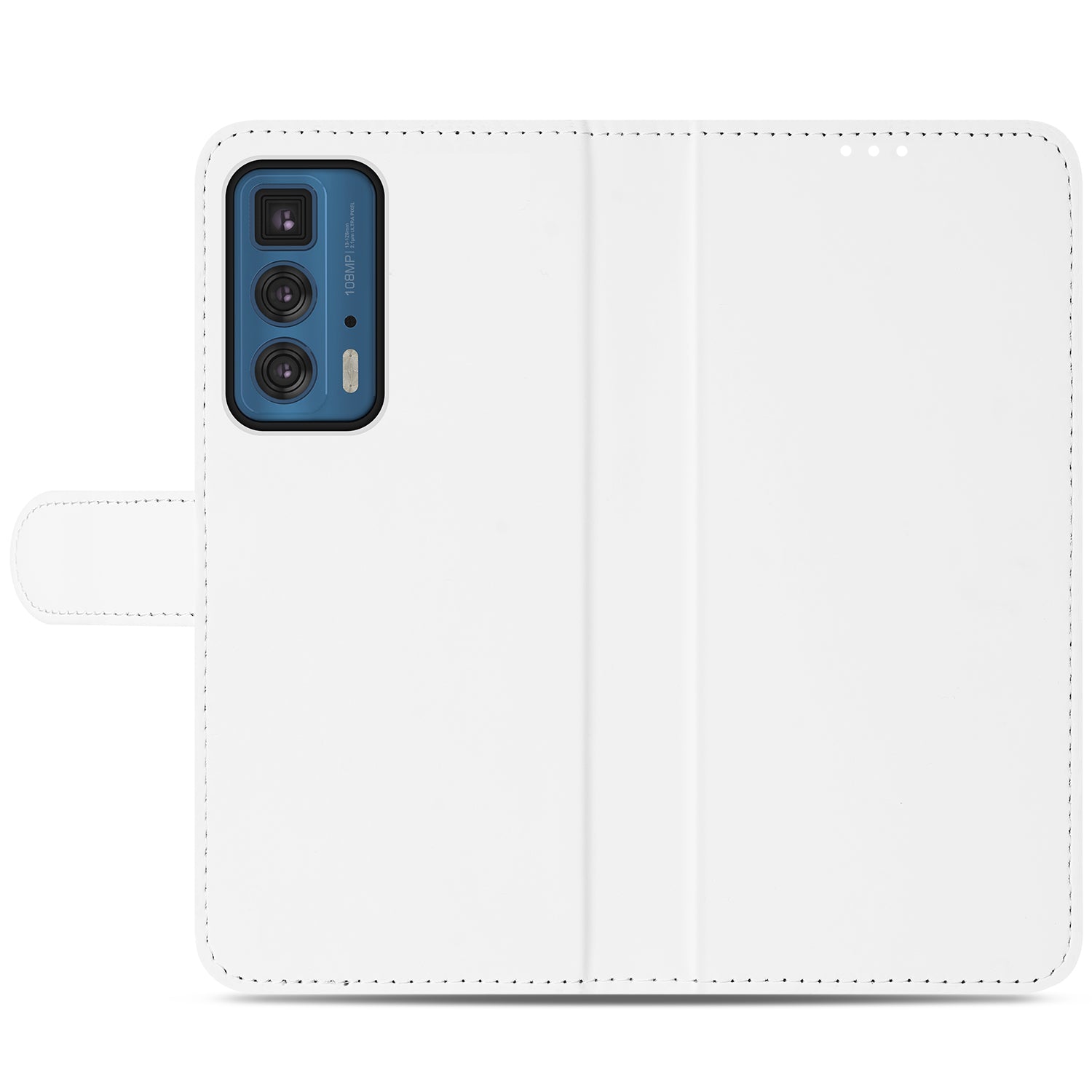 Hoesje Motorola Edge 20 Pro Book Cover Wit met Pasjeshouder
