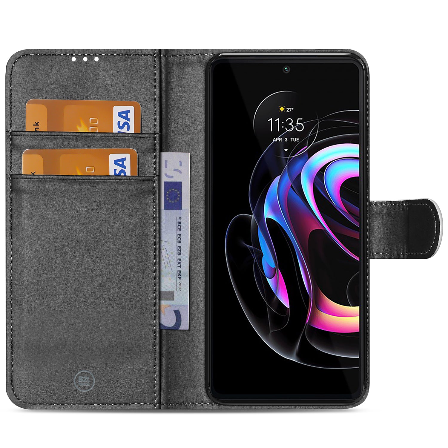 Hoesje Motorola Edge 20 Pro Book Cover Wit met Pasjeshouder