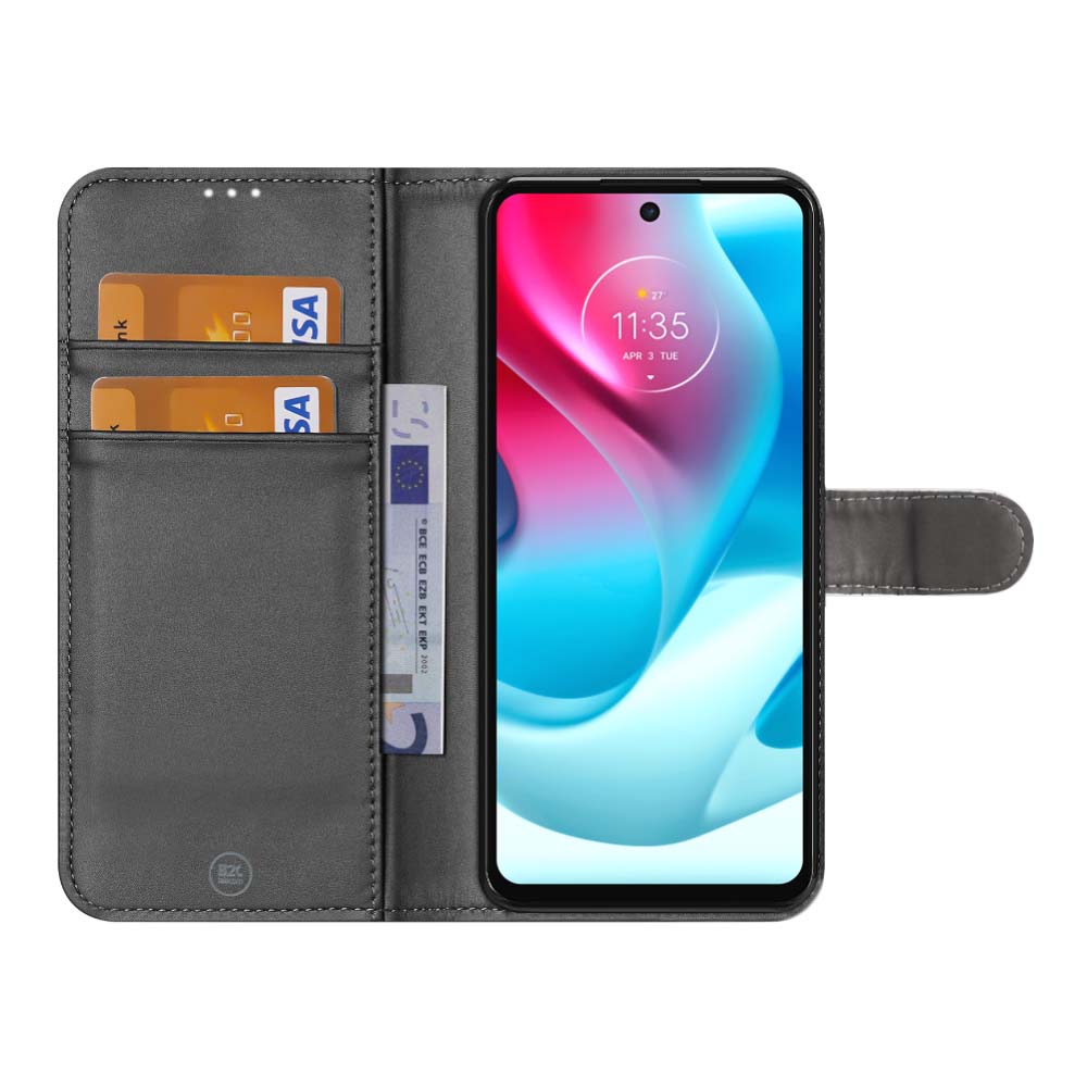Hoesje Motorola Moto G60s Bookcover Wit met Pasjeshouder