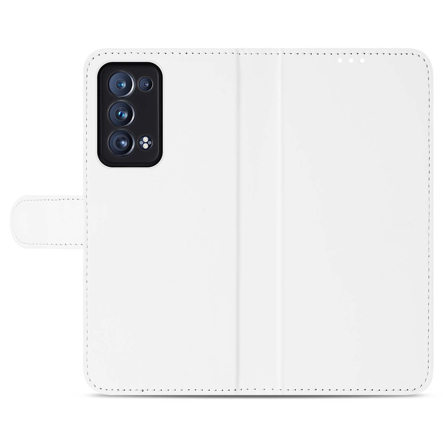 Telefoon Hoesje OPPO Reno 6 Pro Plus 5G Wallet Bookcase Wit met Pasjeshouder