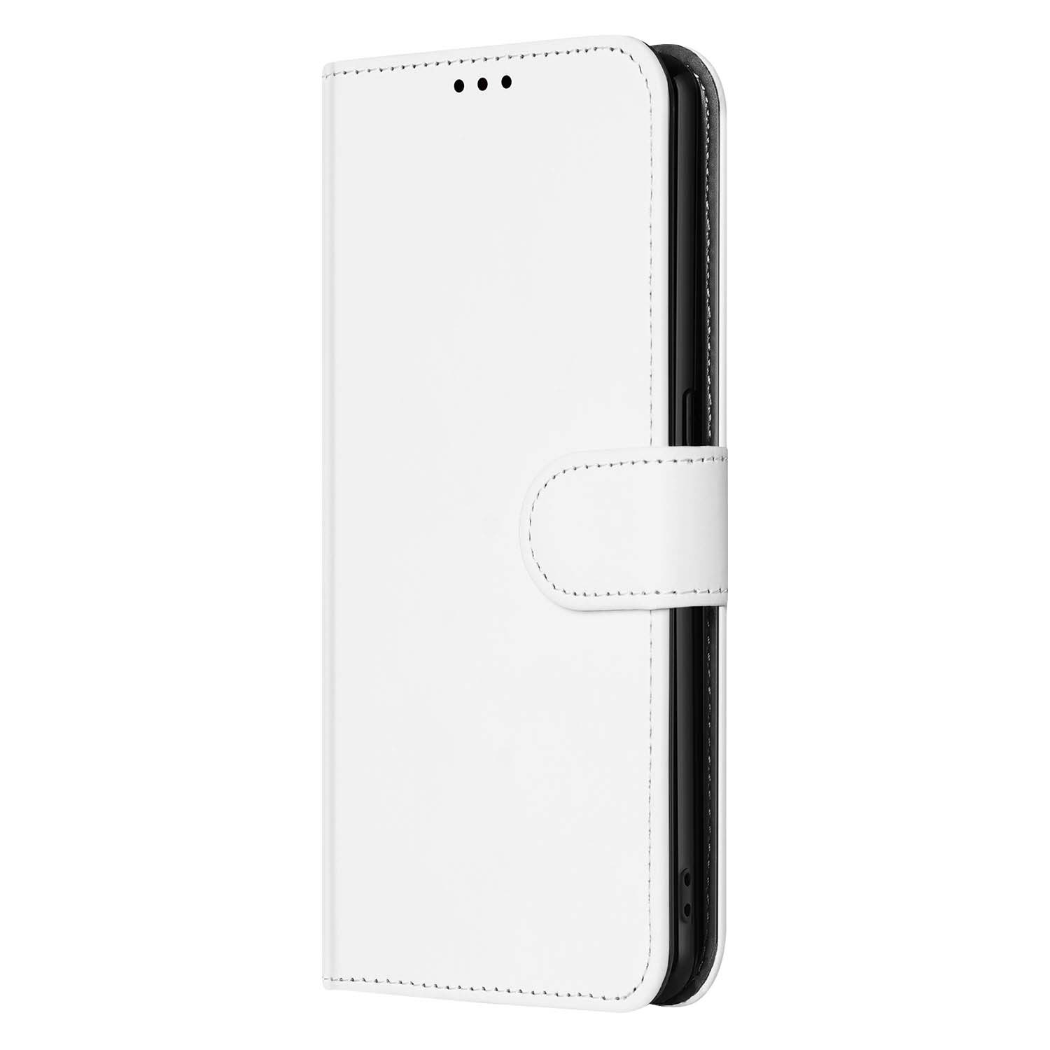 Telefoon Hoesje OPPO Reno 6 Pro Plus 5G Wallet Bookcase Wit met Pasjeshouder
