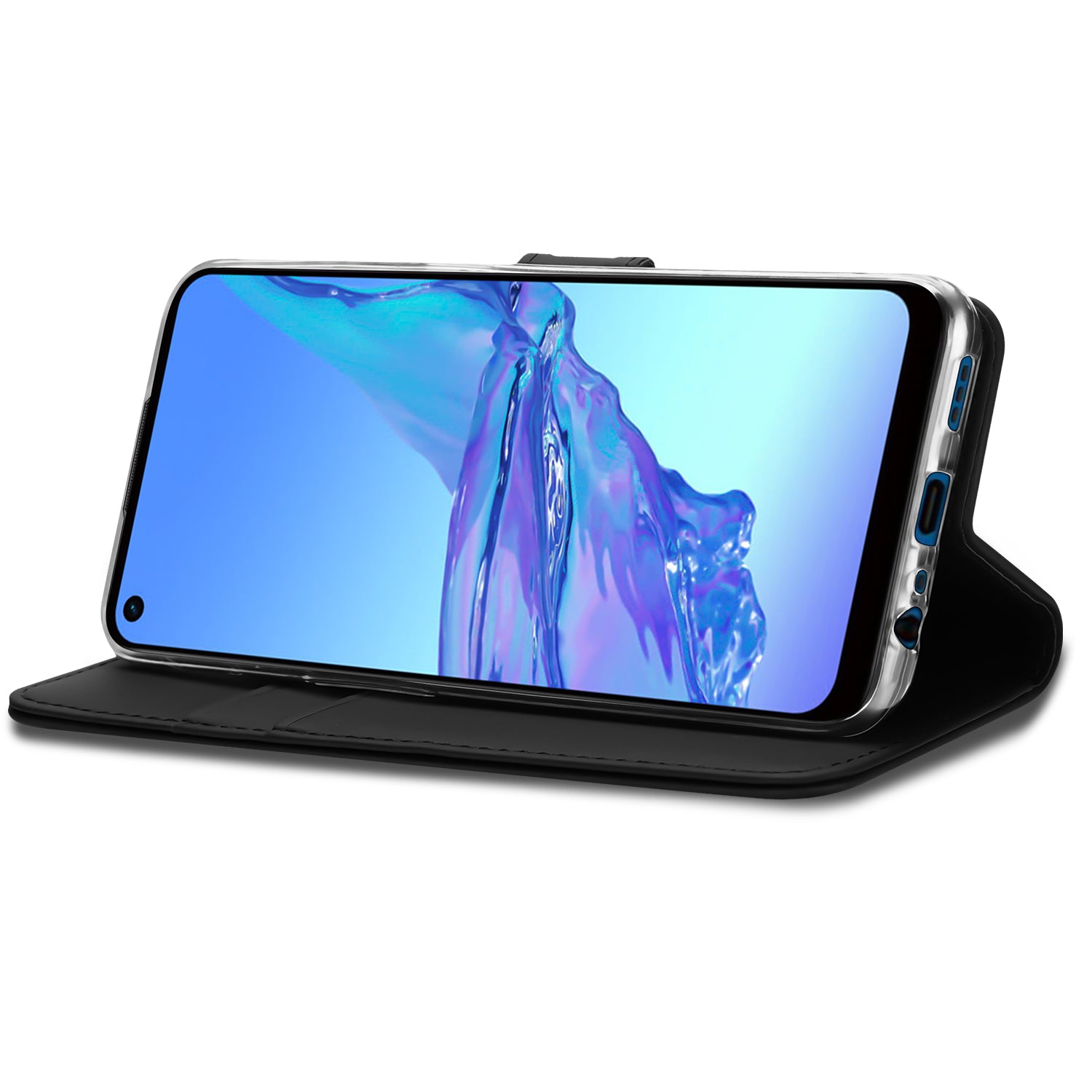Book Cover OPPO A53 | A53S Hoesje Zwart met Pasjeshouder