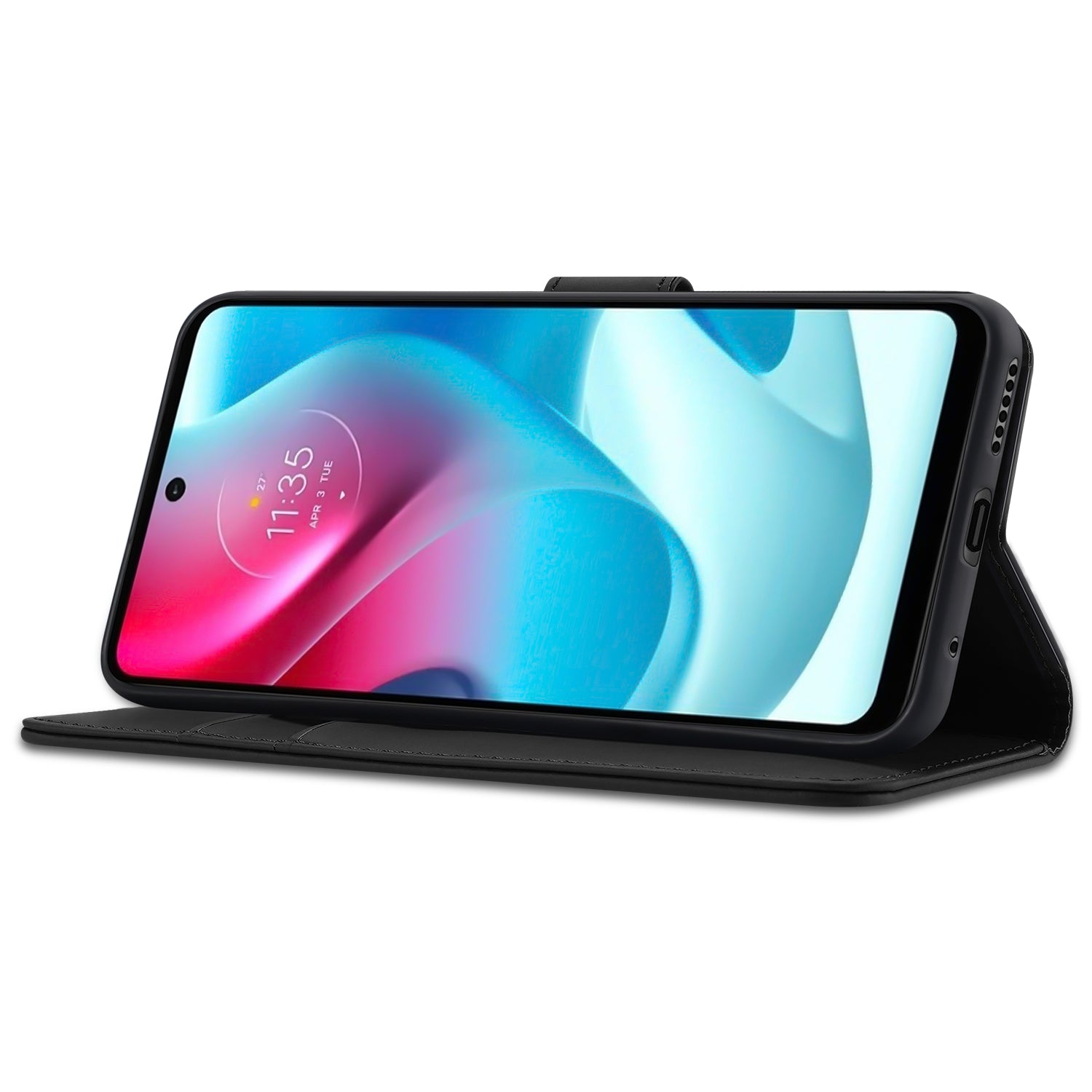Book Case Motorola Moto G60s Hoesje Zwart met Pasjeshouder