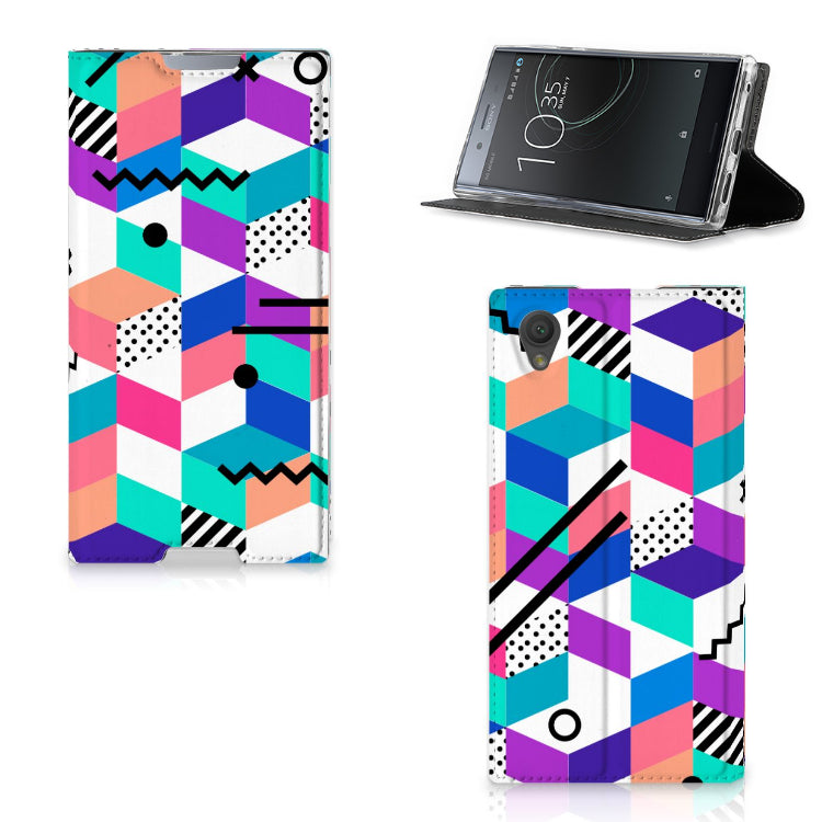 Sony Xperia L1 Stand Case Blokken Kleurrijk