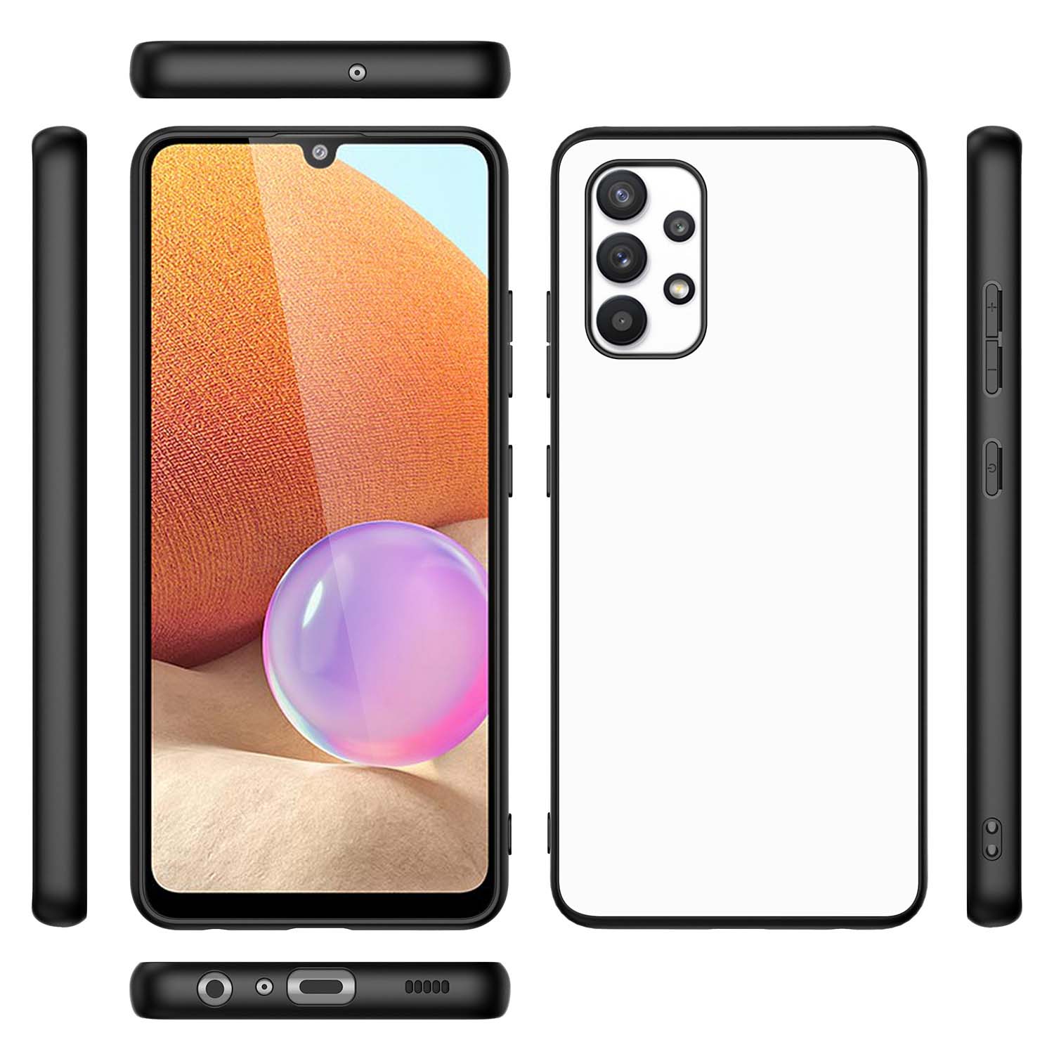 Backcover Telefoonhoesje Samsung Galaxy A32 4G | A32 Enterprise Editie Zwart/wit