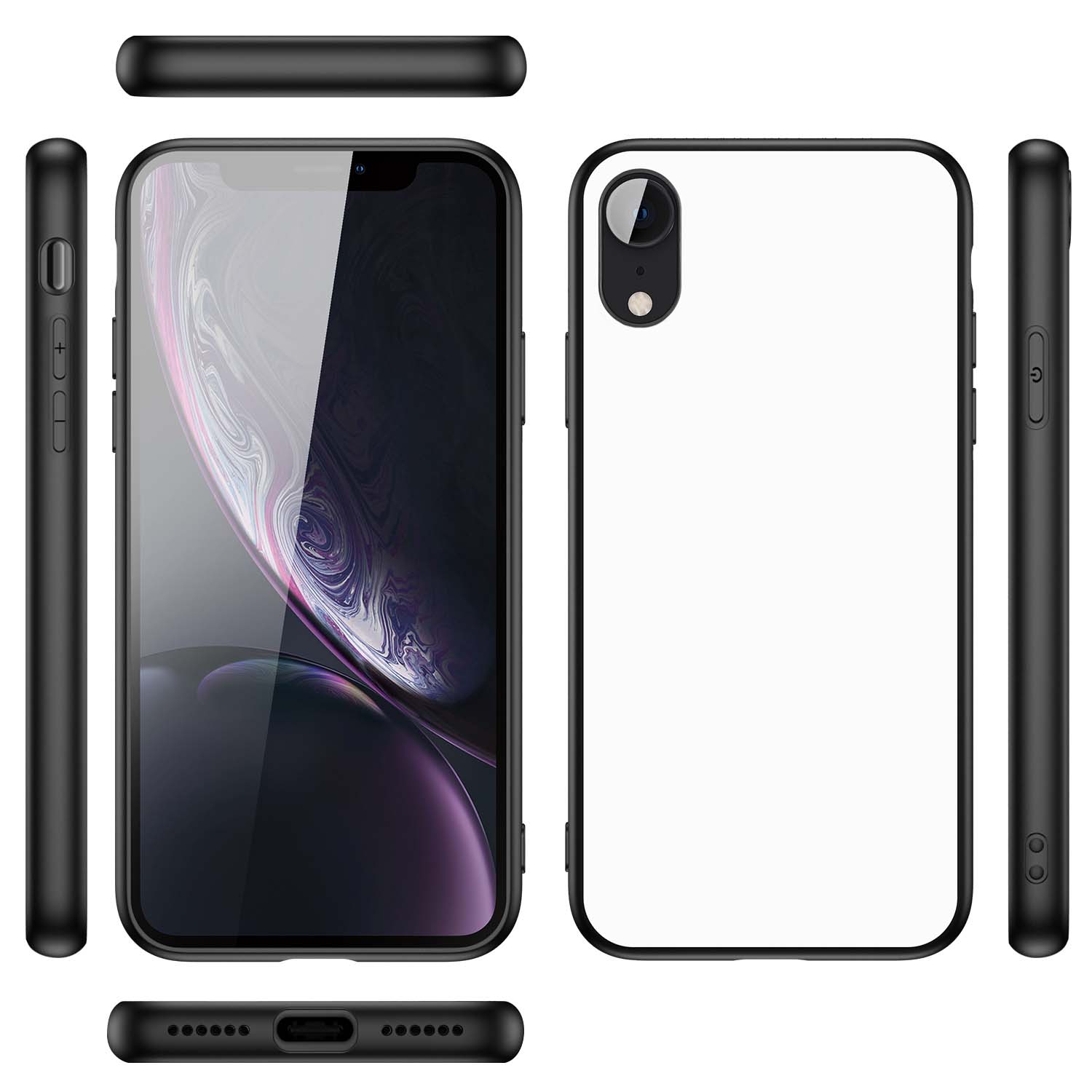 TPU Backcover Apple iPhone XR Telefoon Hoesje Zwart/wit