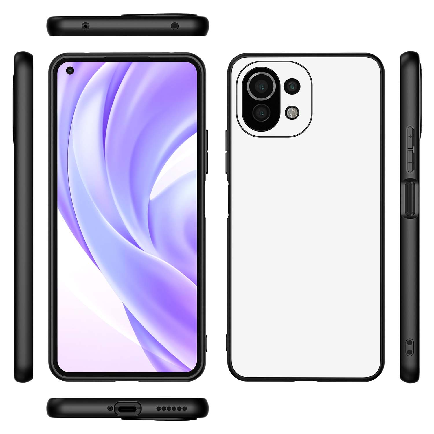 Backcase Xiaomi 11 Lite 5G NE | Mi 11 Lite Telefoon Hoesje Zwart/wit