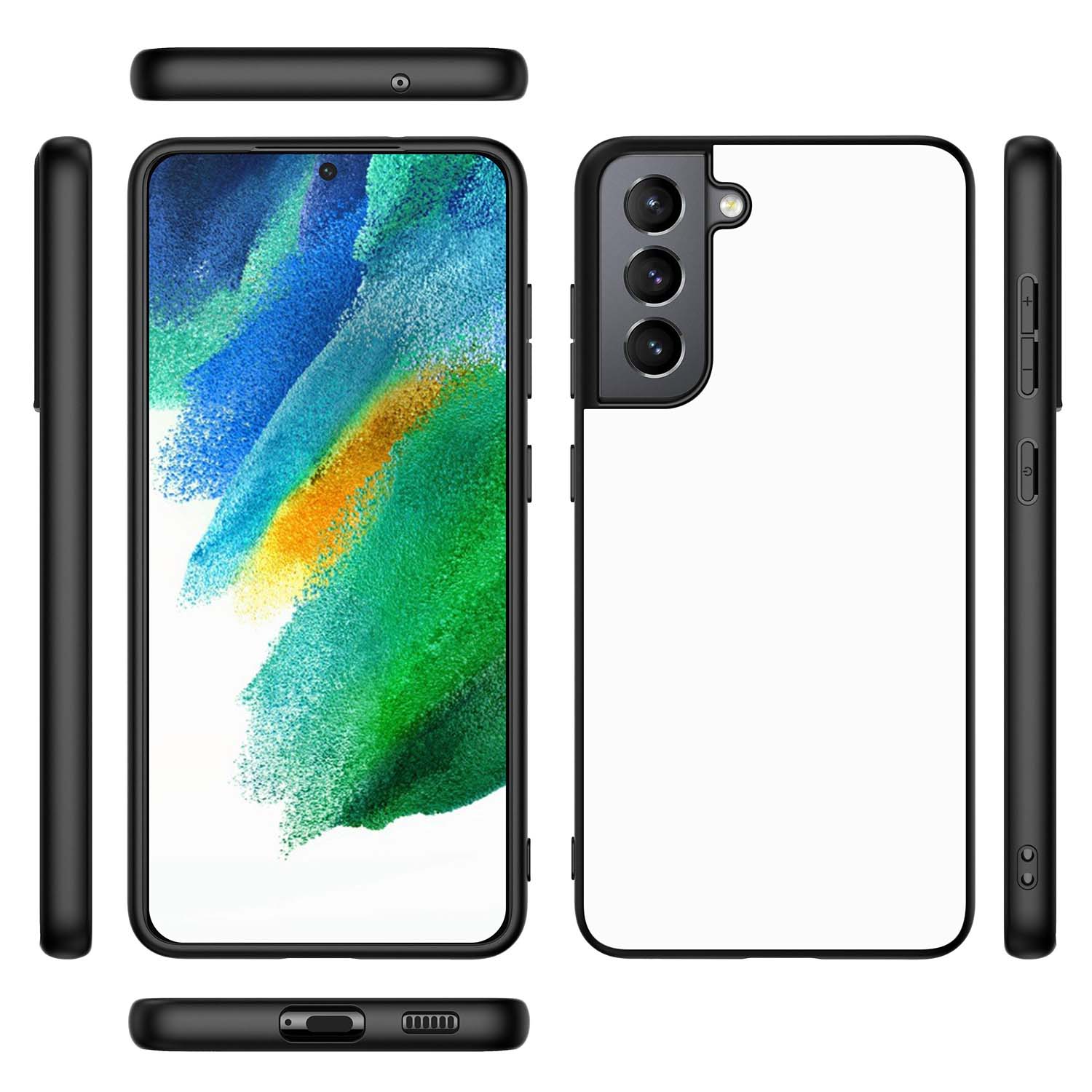 Backcase Samsung Galaxy S21 FE Telefoonhoesje Zwart/wit