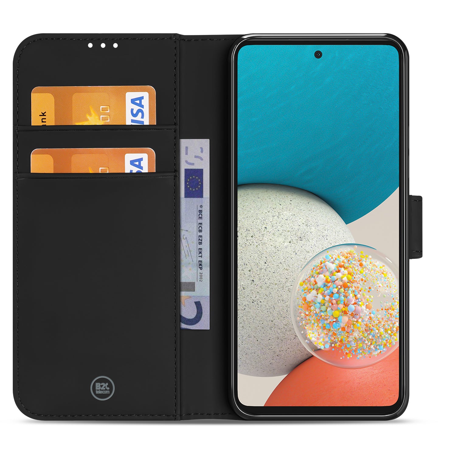 Telefoon Hoesje Samsung Galaxy A53 Bookcase Zwart met Pasjeshouder