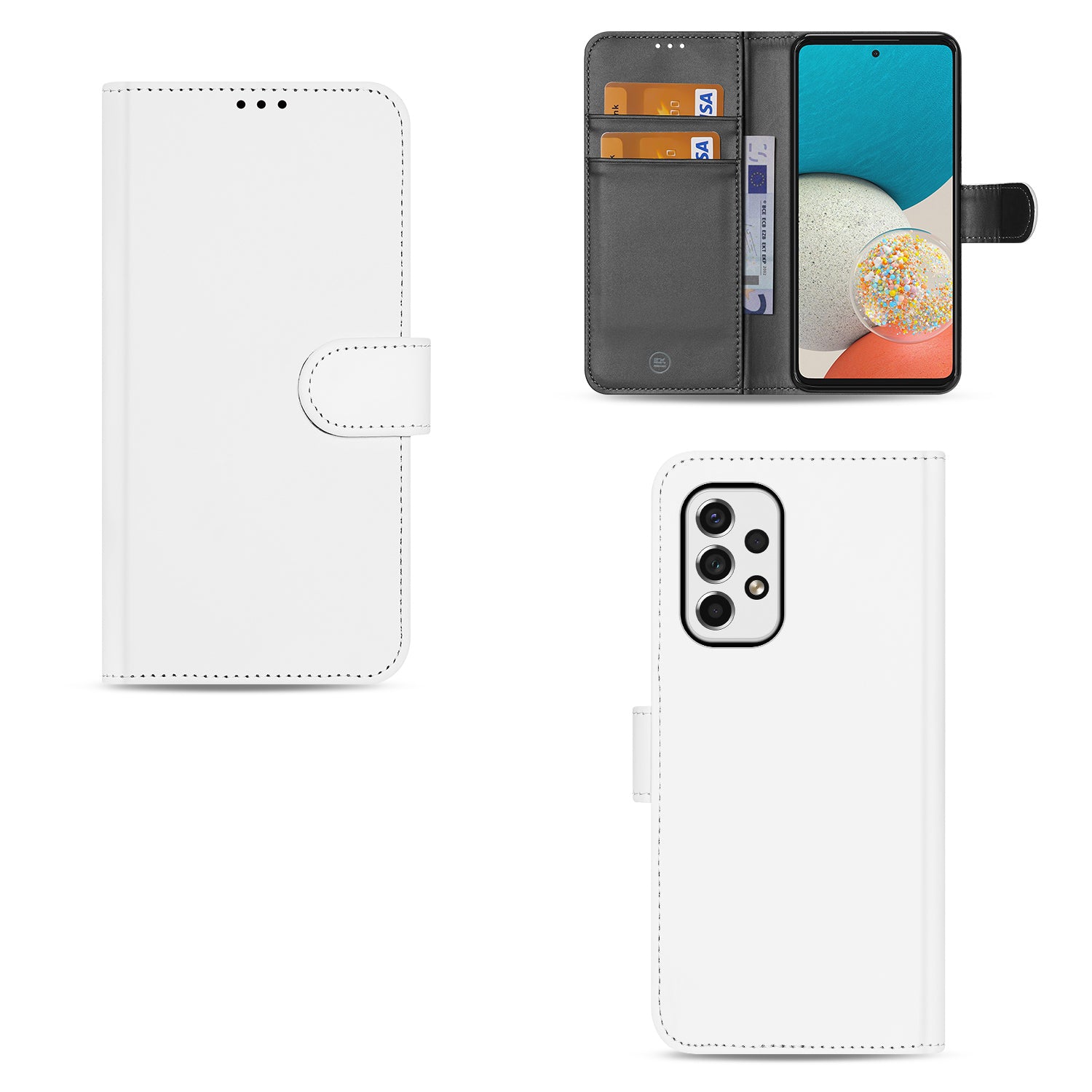Samsung Galaxy A53 Book Cover Hoesje Wit met Pasjeshouder