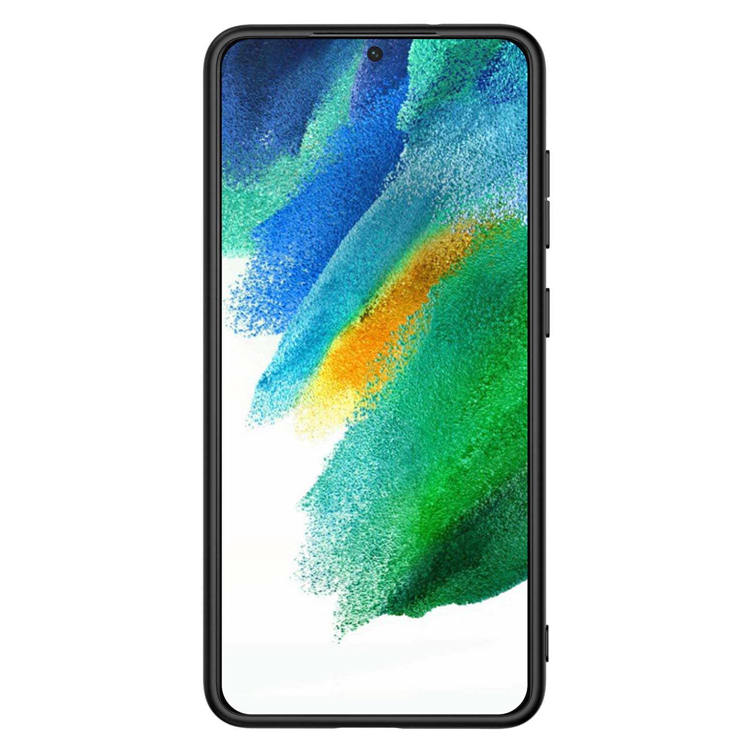 Fotohoesje Galaxy S21 FE Back Cover Ontwerpen met een kleurrijk ontwerp op het scherm van de telefoon.