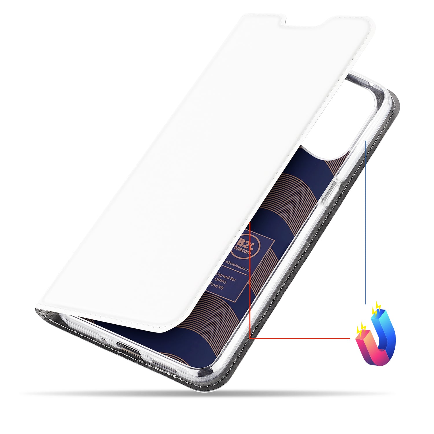 Book Cover OPPO Find X5 Hoesje Wit met Pashouder