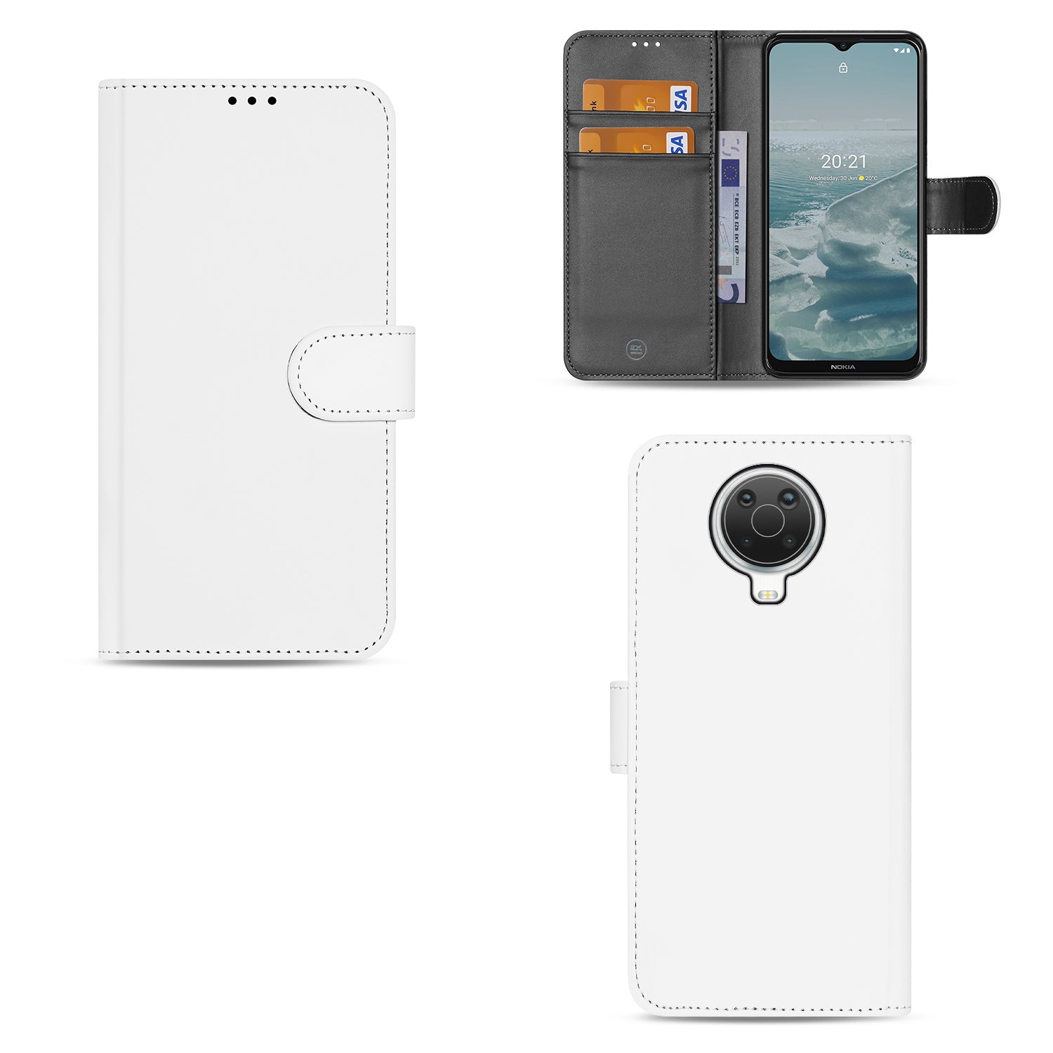 Book Case Telefoonhoesje voor de Nokia G10 | G20 | G30 Wit met Pasjeshouder