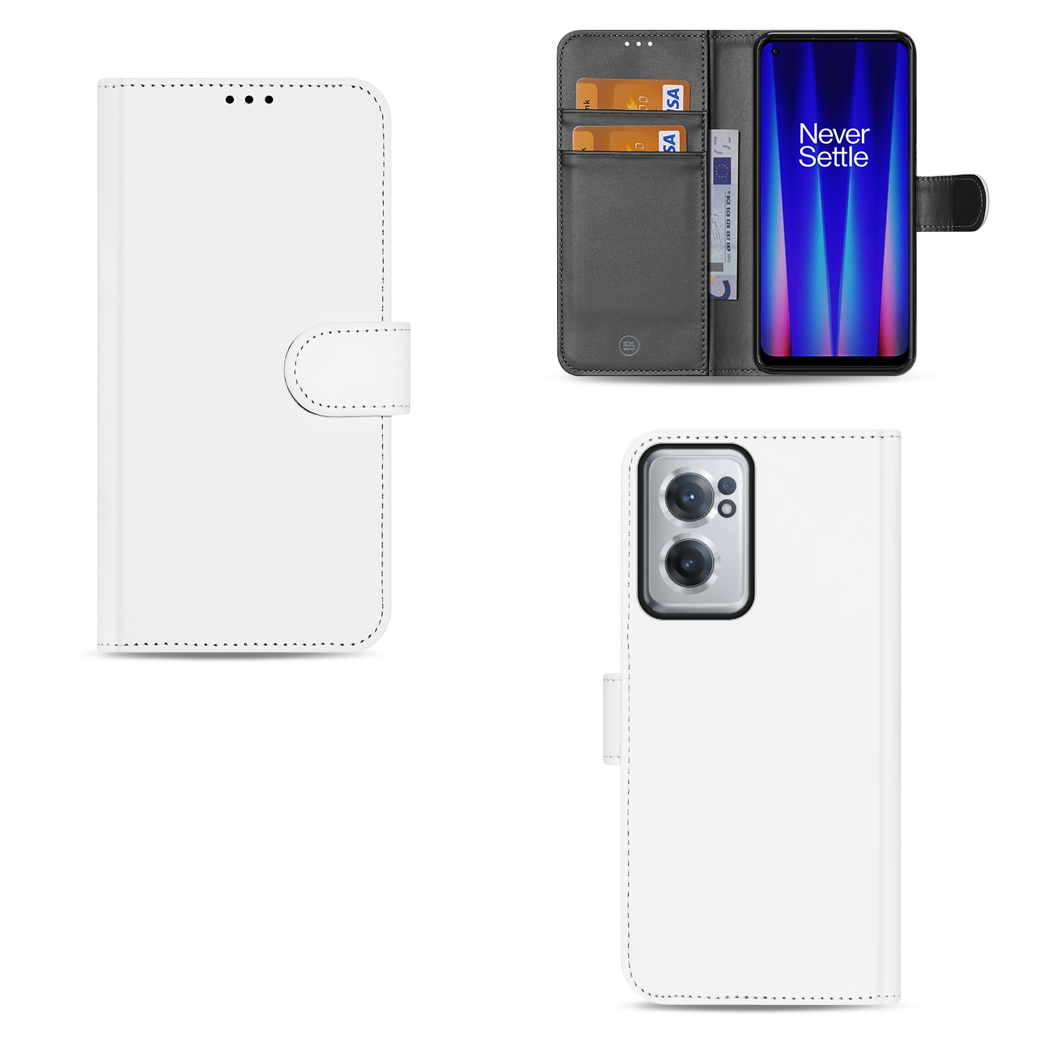 Book Cover Telefoonhoesje voor de OnePlus Nord CE 2 Wit met Pasjeshouder