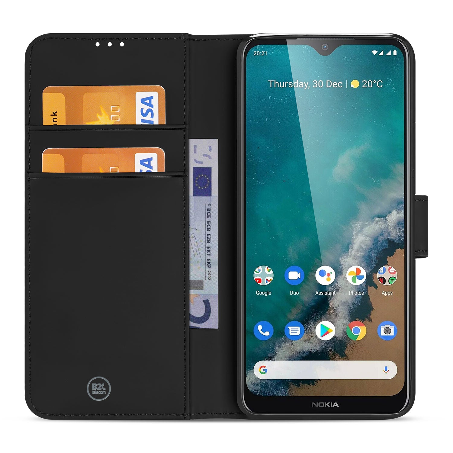 Book Case Hoesje voor de Nokia G50 Zwart met Pasjeshouder