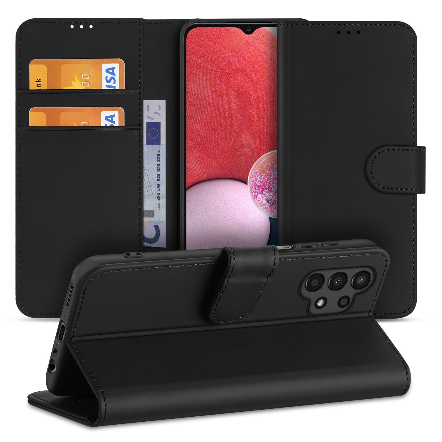 Samsung Galaxy A13 (4G) Boekhoesje Zwart met Stand Case