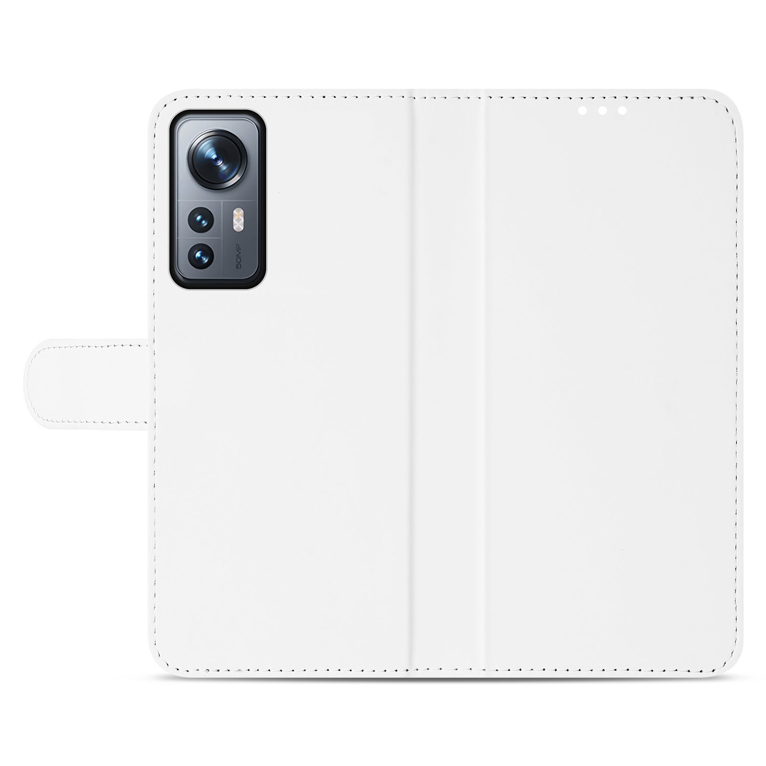 Book Cover Telefoonhoesje voor de Xiaomi 12 | 12X Wit met Pasjeshouder
