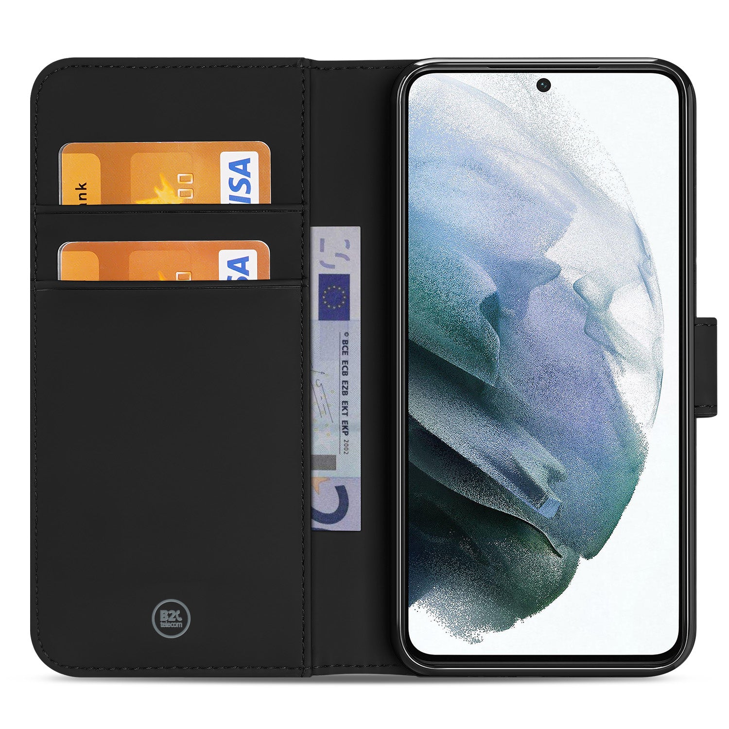 Samsung Galaxy S21 FE Book Case Zwart met Pasjeshouder