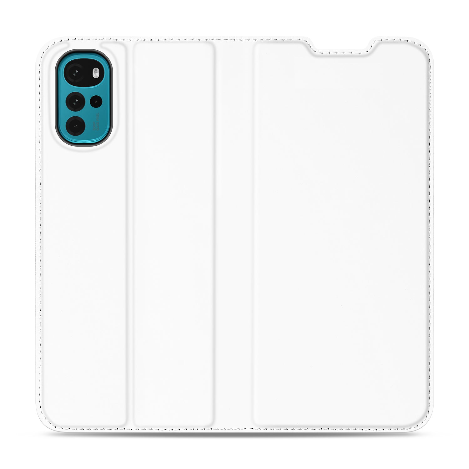 Stand Case Telefoonhoesje Motorola Moto G22 Wit met Pashouder