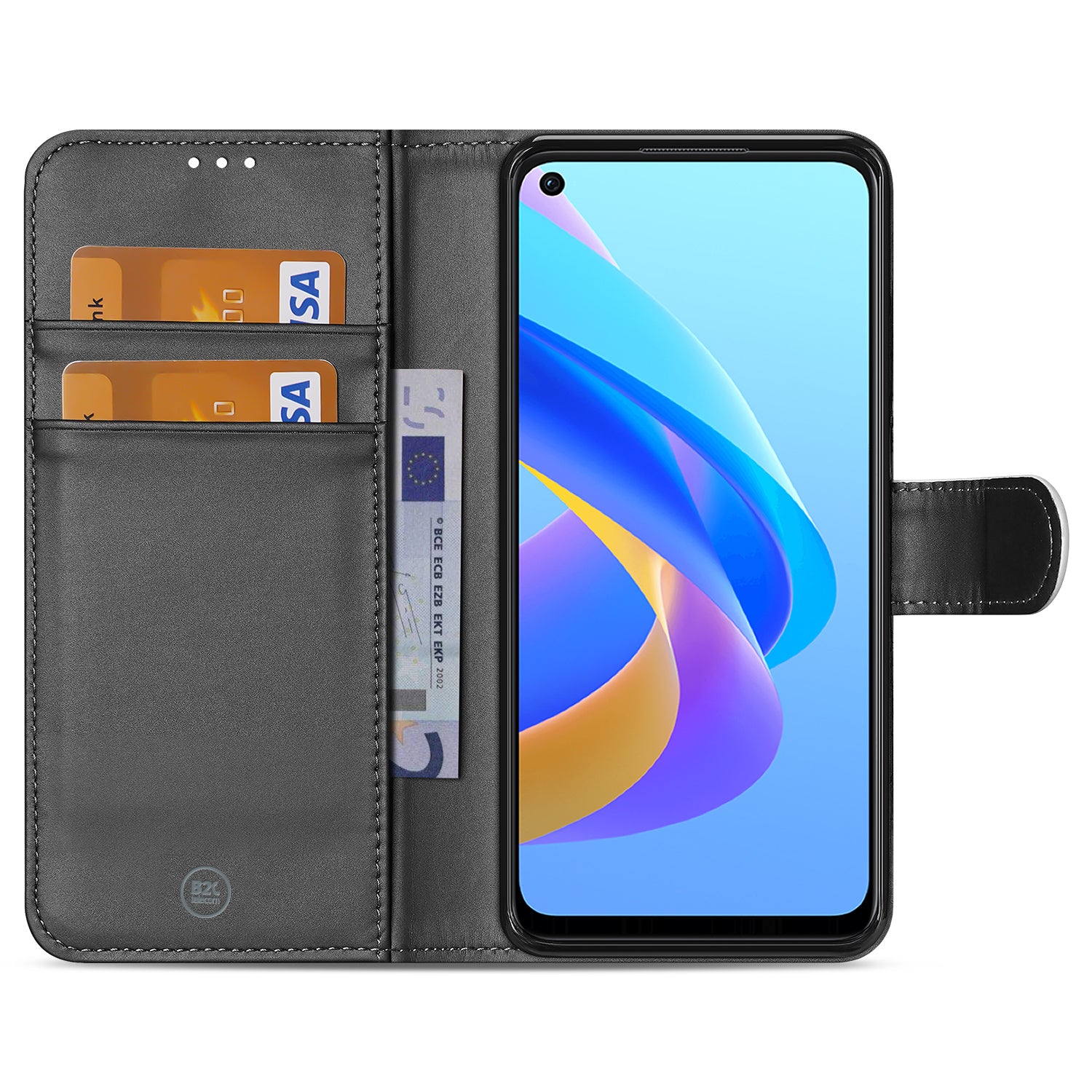 Book Case Telefoonhoesje voor de OPPO A76 | A96 Wit met Pasjeshouder