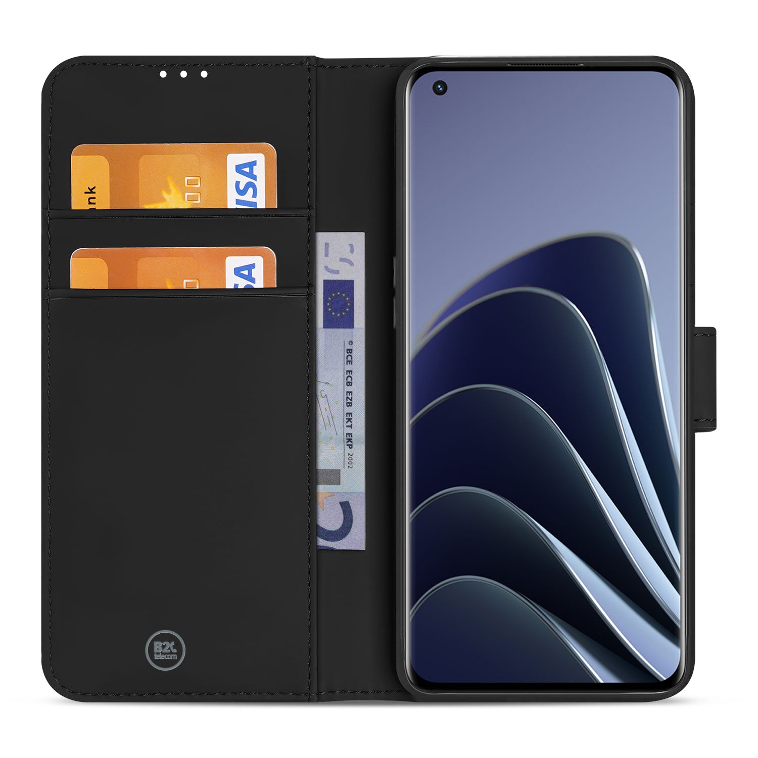 Book Case Hoesje voor de OnePlus 10 Pro Zwart met Pasjeshouder