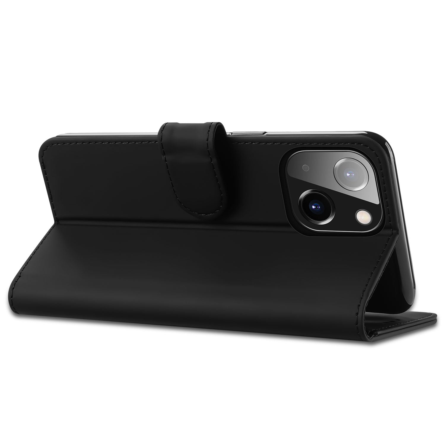 Book Cover Telefoonhoesje voor de iPhone 14 Zwart met Pasjeshouder