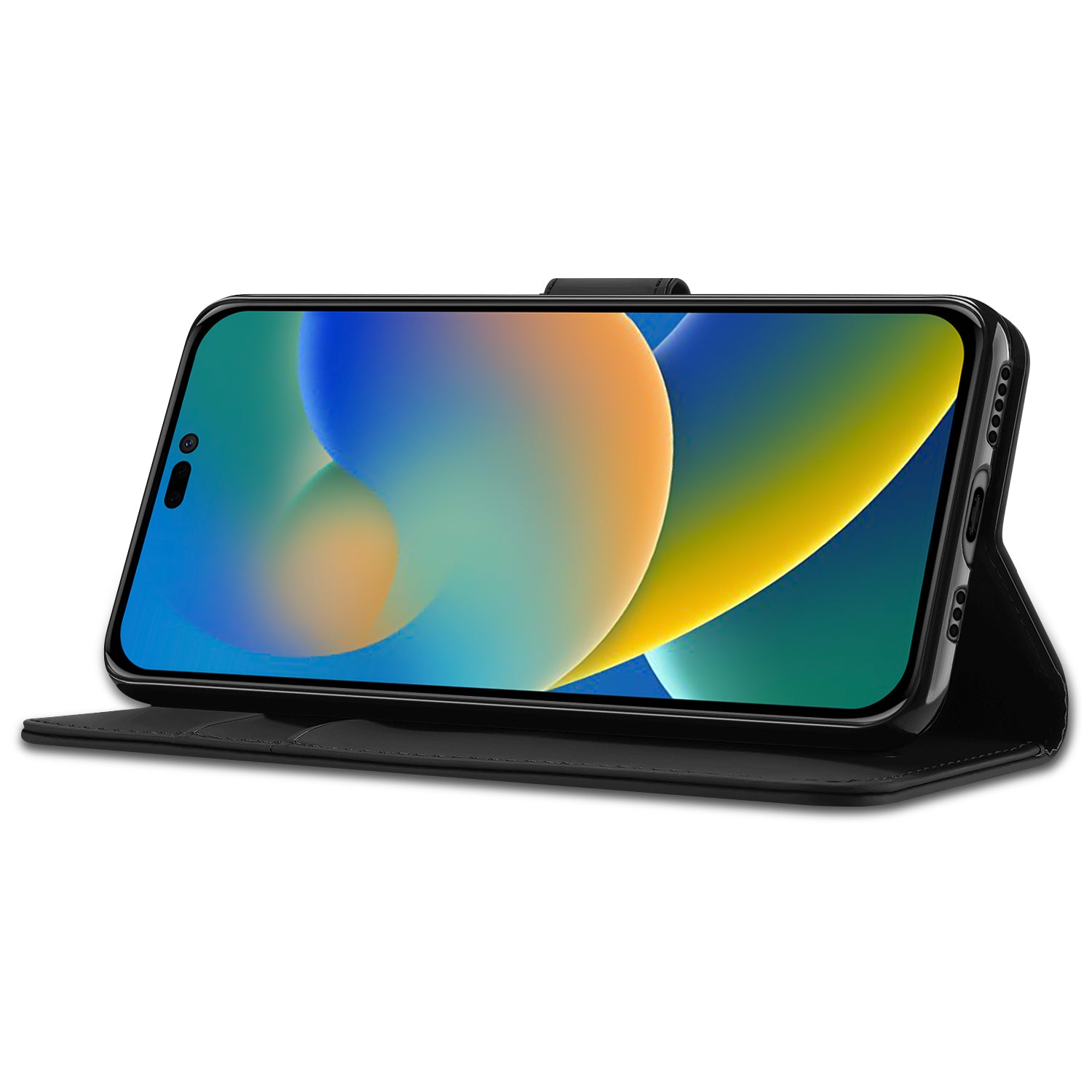 Book Case Telefoonhoesje voor de iPhone 14 Pro Zwart met Pasjeshouder