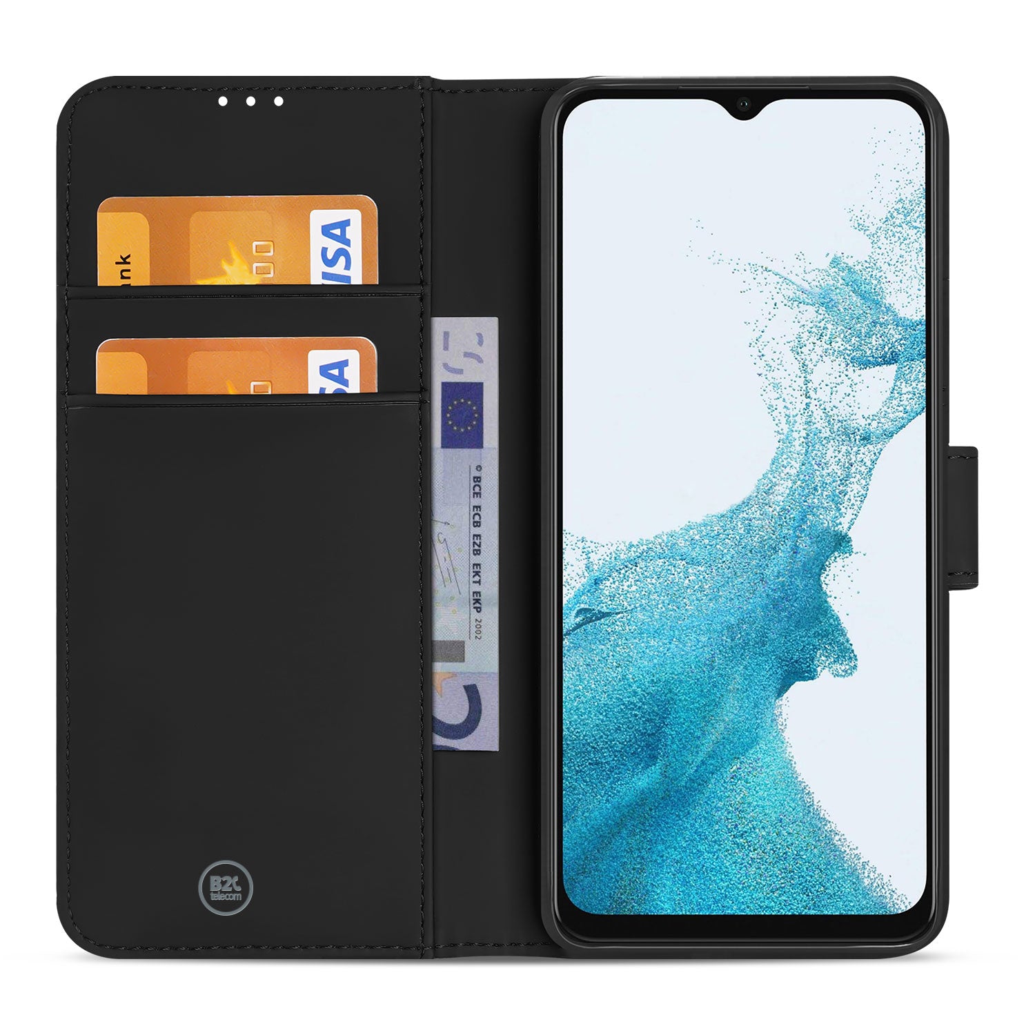 Book Case Telefoonhoesje voor de Samsung Galaxy A23 Zwart met Pasjeshouder