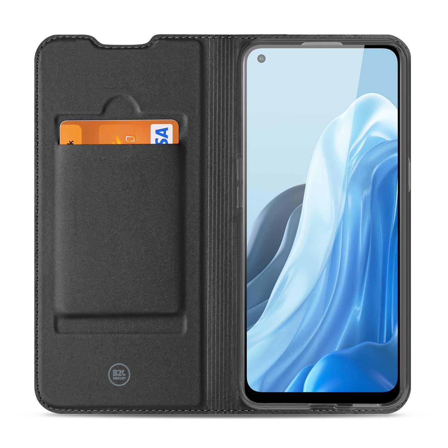 Hoesje OPPO Reno8 Lite Bookcase Wit met Pashouder en Standaard
