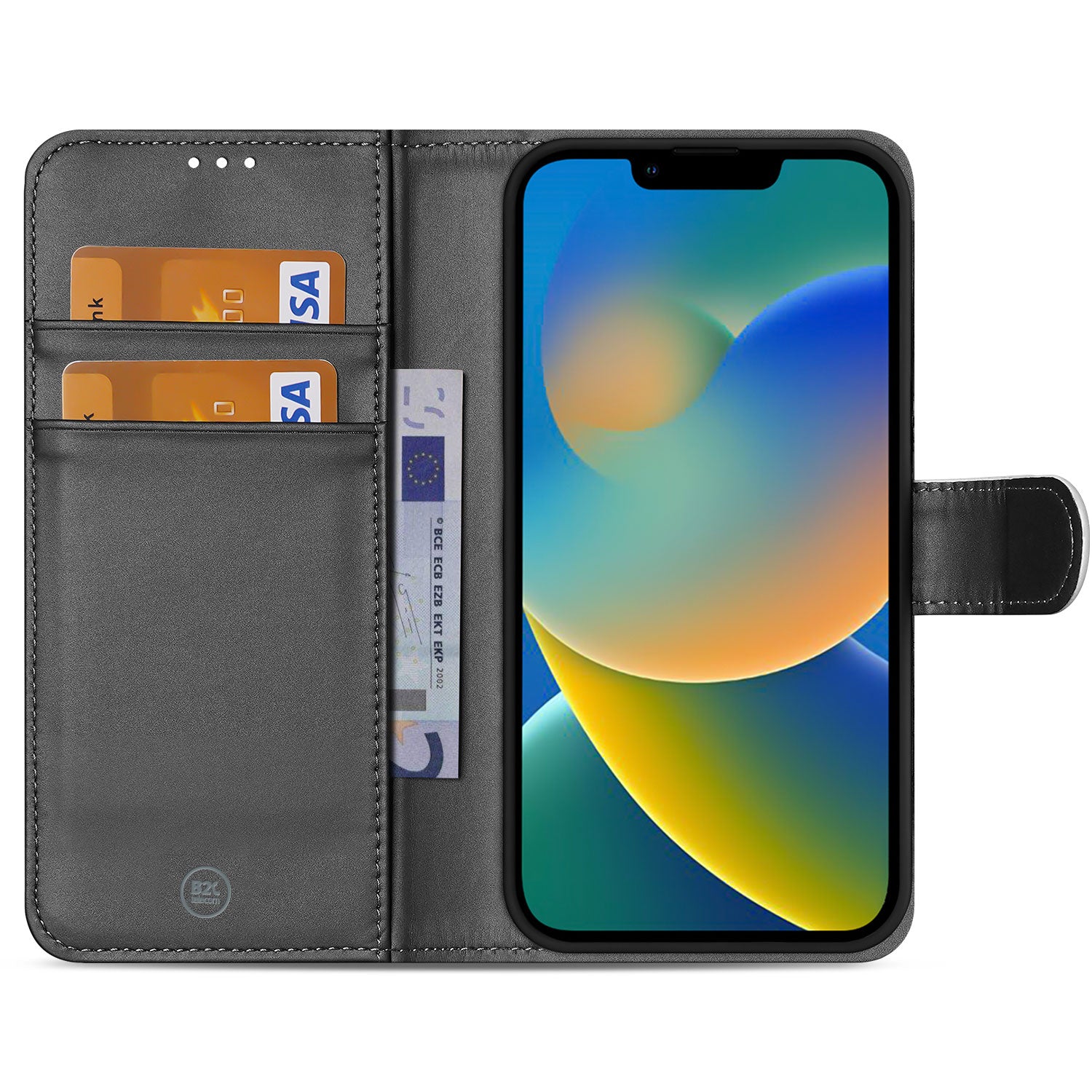 Book Case Telefoonhoesje voor de iPhone 14 Wit met Pasjeshouder