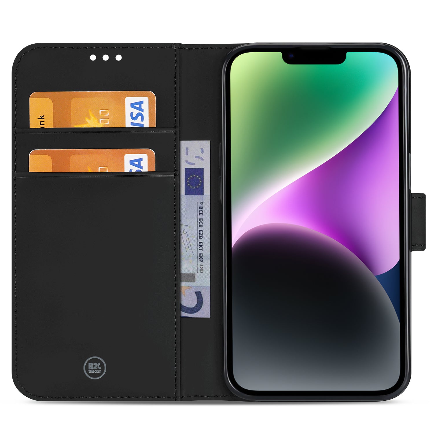 Book Case Telefoonhoesje voor de iPhone 14 Plus Zwart met Pasjeshouder
