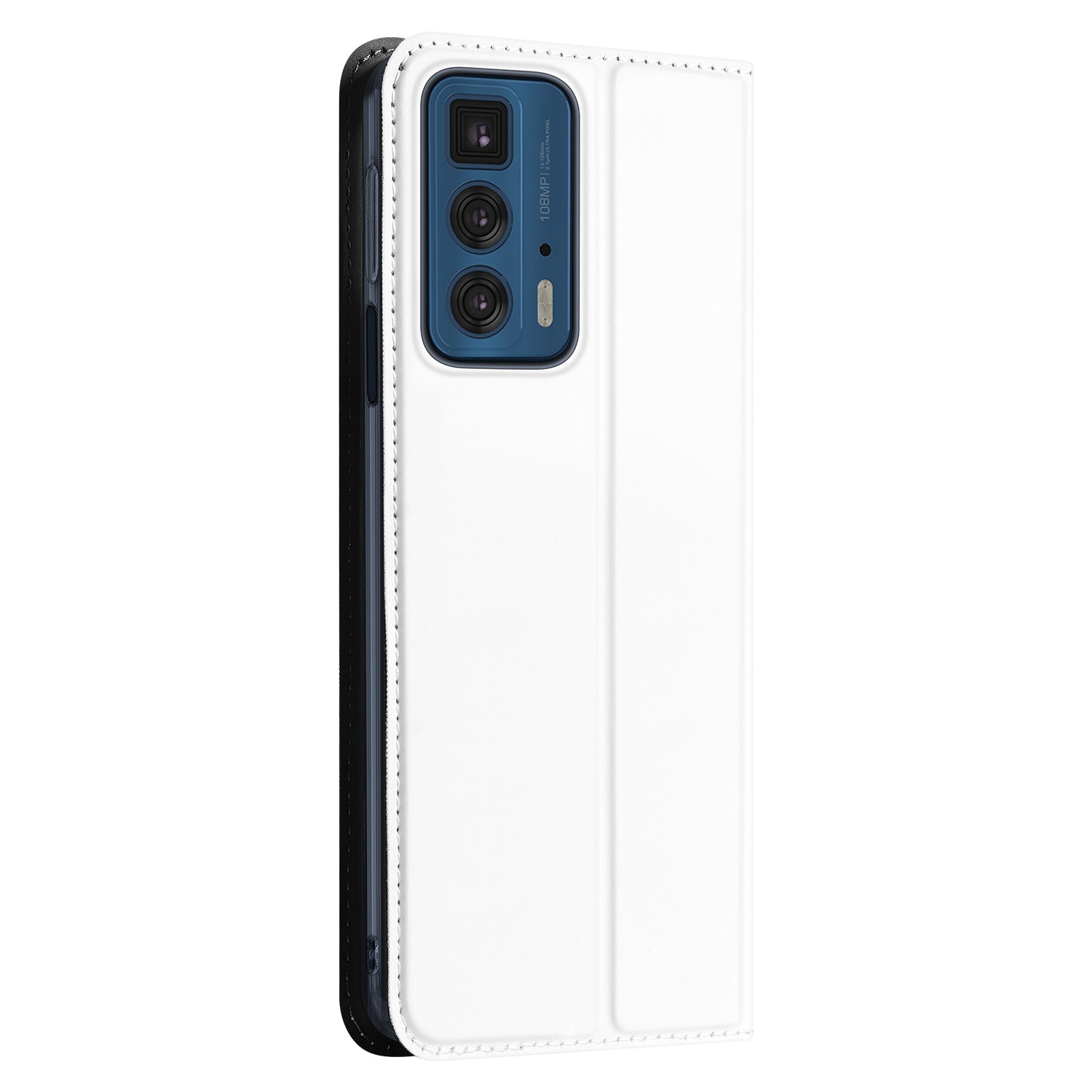 Book Cover Motorola Edge 20 Pro Hoesje Wit met Pashouder