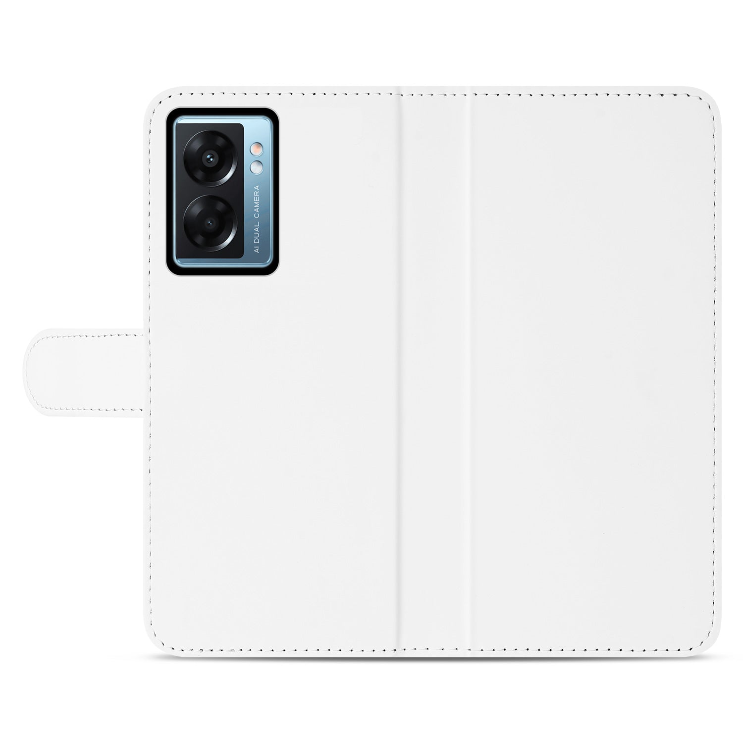 Book Case Hoesje voor de OPPO A77 5G | A57 5G Wit met Pasjeshouder