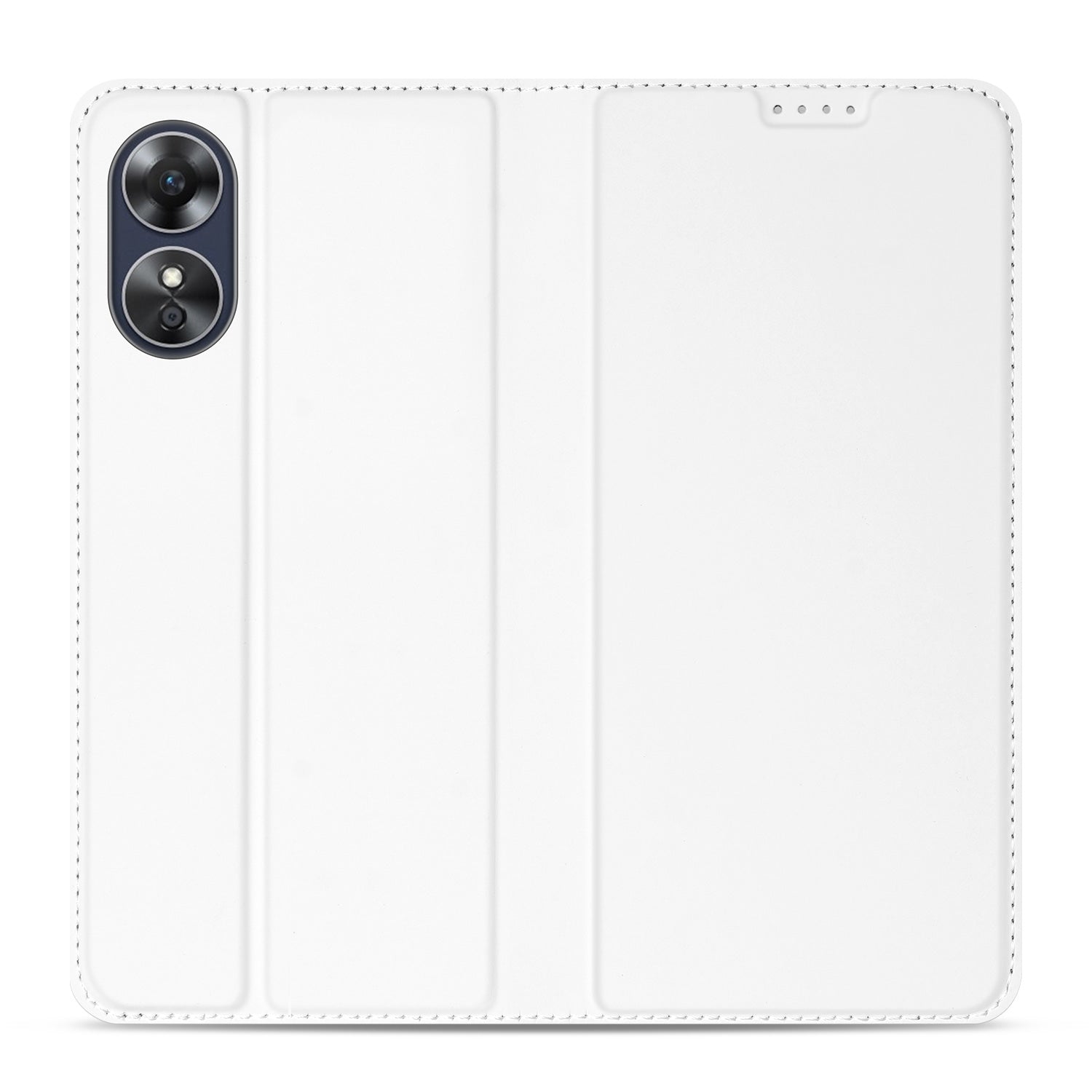 Stand Case Hoesje voor de OPPO A17 Wit met Pashouder