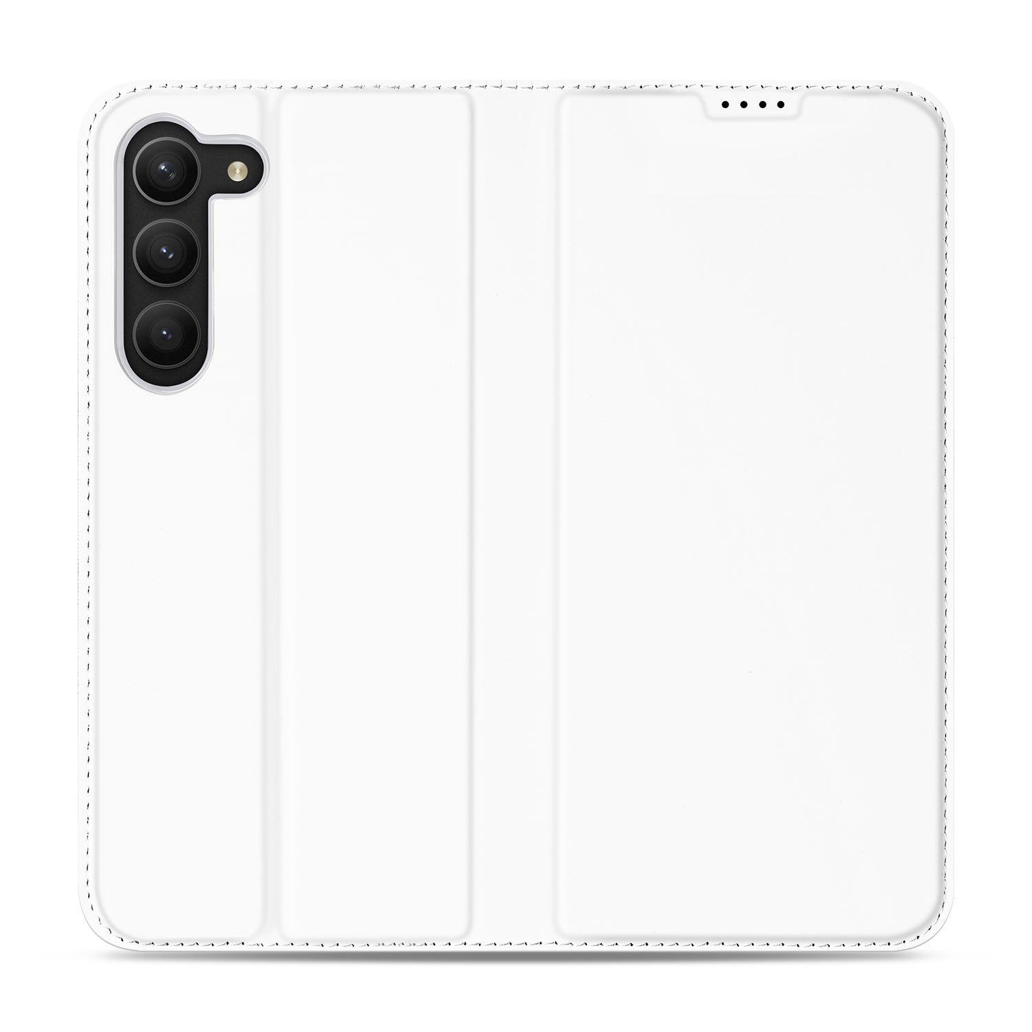 Stand Case Hoesje voor de Samsung Galaxy S23 Wit met Pashouder