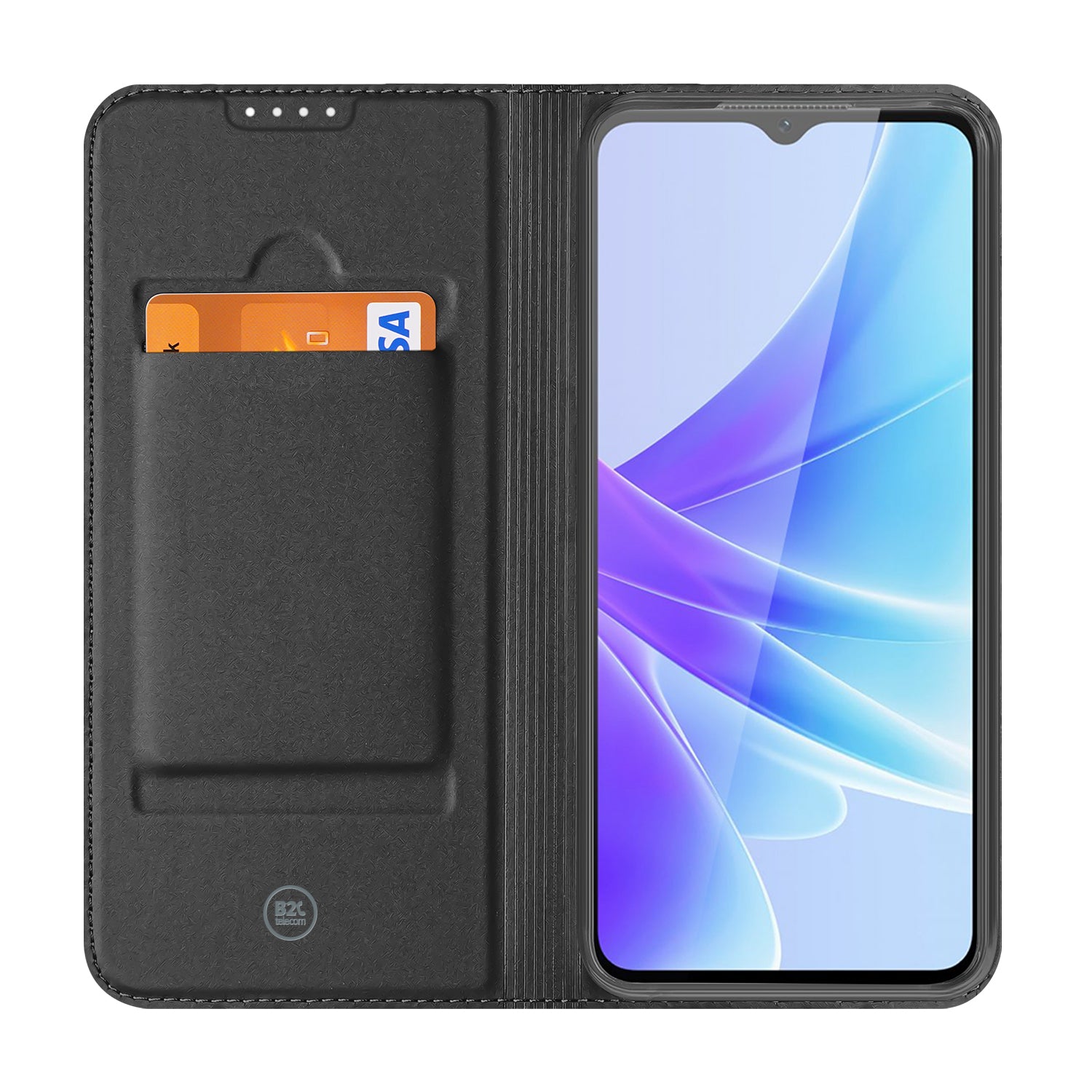 Stand Case Hoesje voor de OPPO A57 | A57s | A77 4G Wit met Pashouder