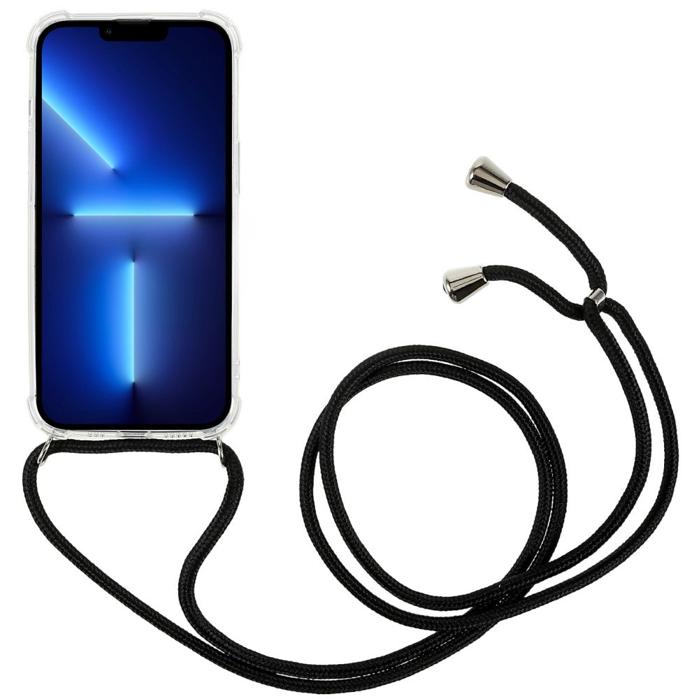 Anti-shock Back Cover voor de iPhone 14 Pro Transparant met Koord