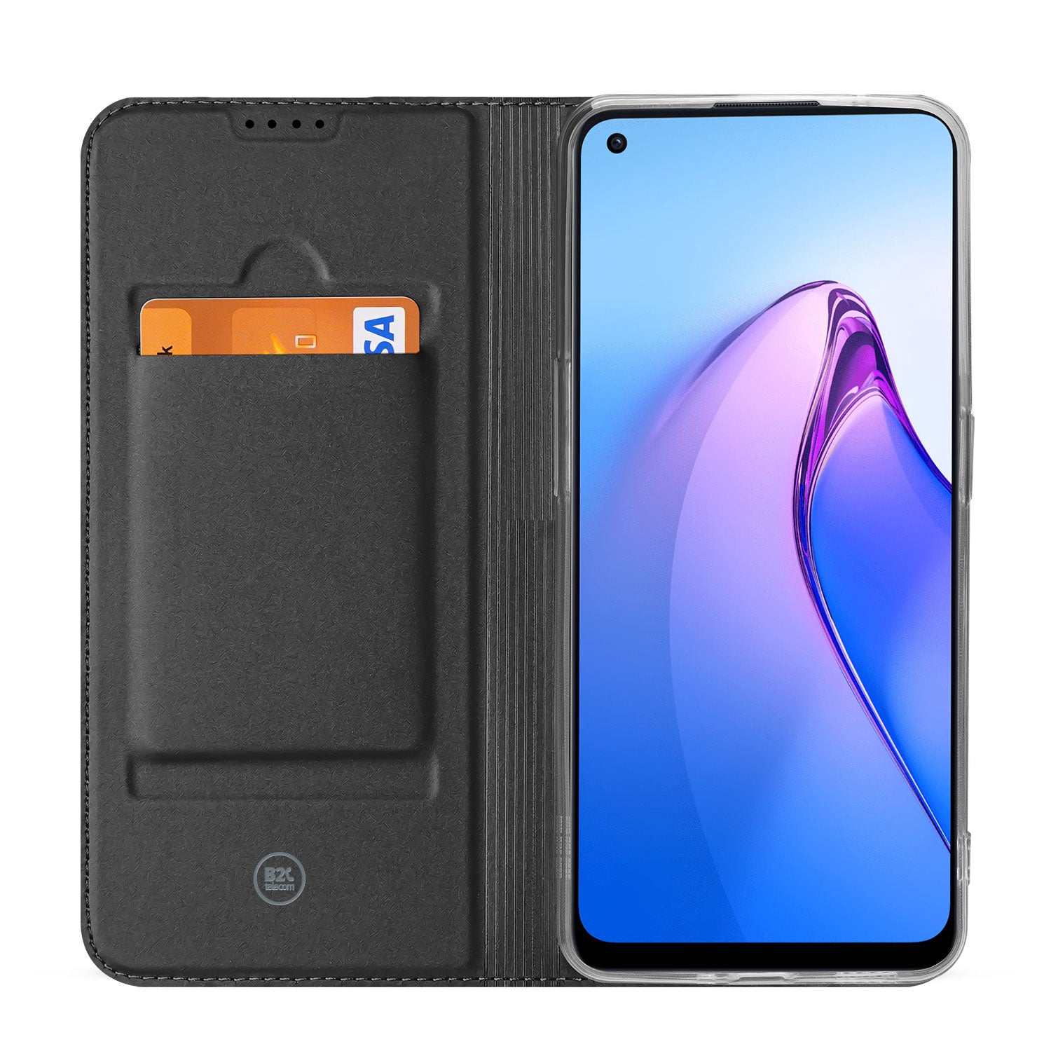 Stand Case Hoesje voor de OPPO Reno8 Wit met Pashouder