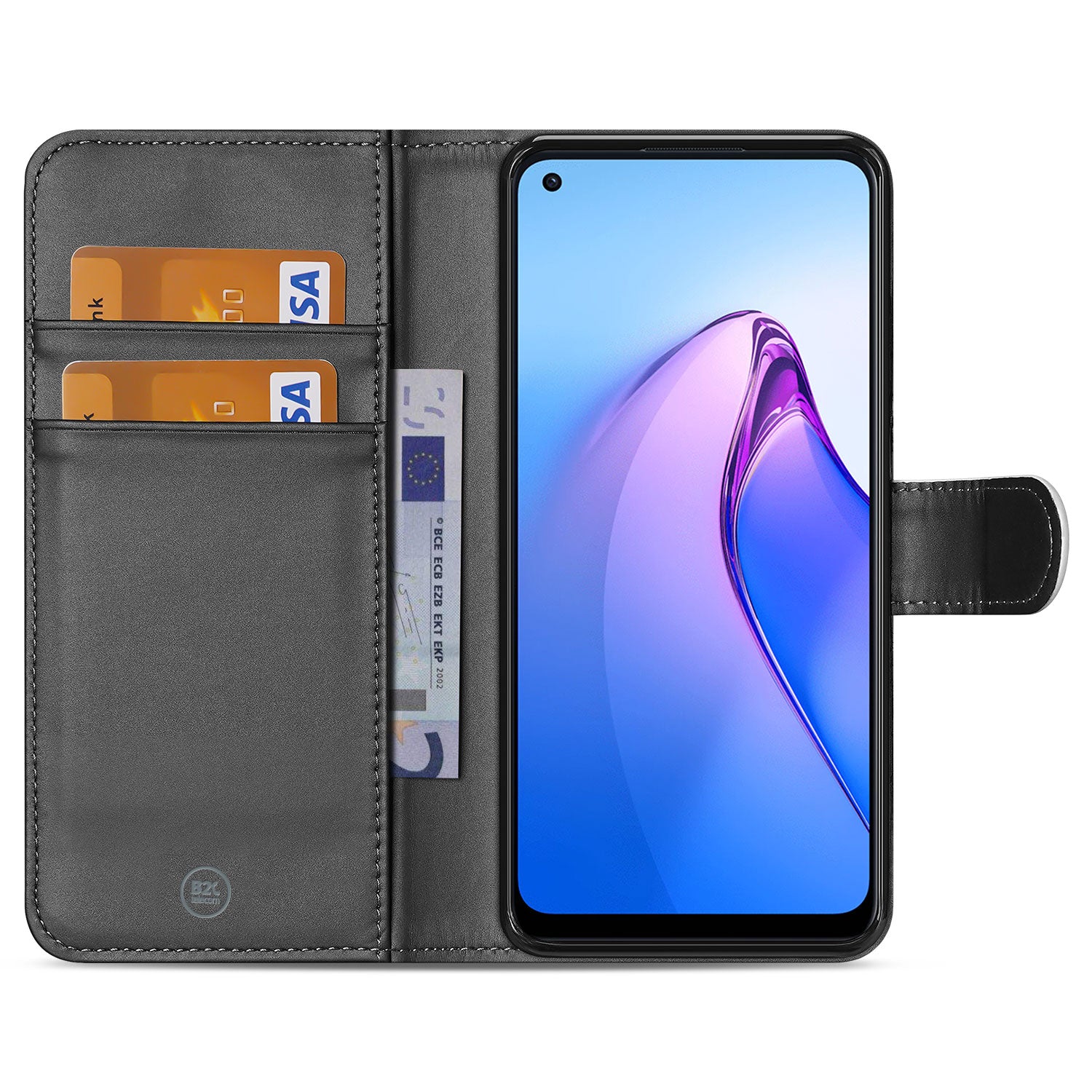 Book Case Telefoonhoesje voor de OPPO Reno8 Wit met Pasjeshouder