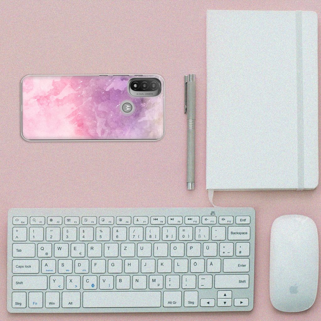 Hoesje maken Motorola Moto E20 | E40 Pink Purple Paint B2C Telecom