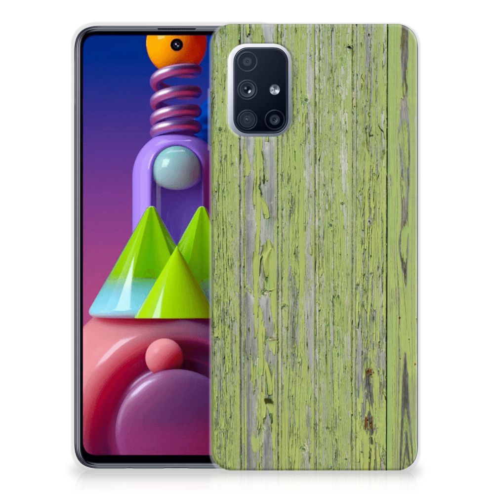 Samsung Galaxy M51 Bumper Hoesje Green Wood
