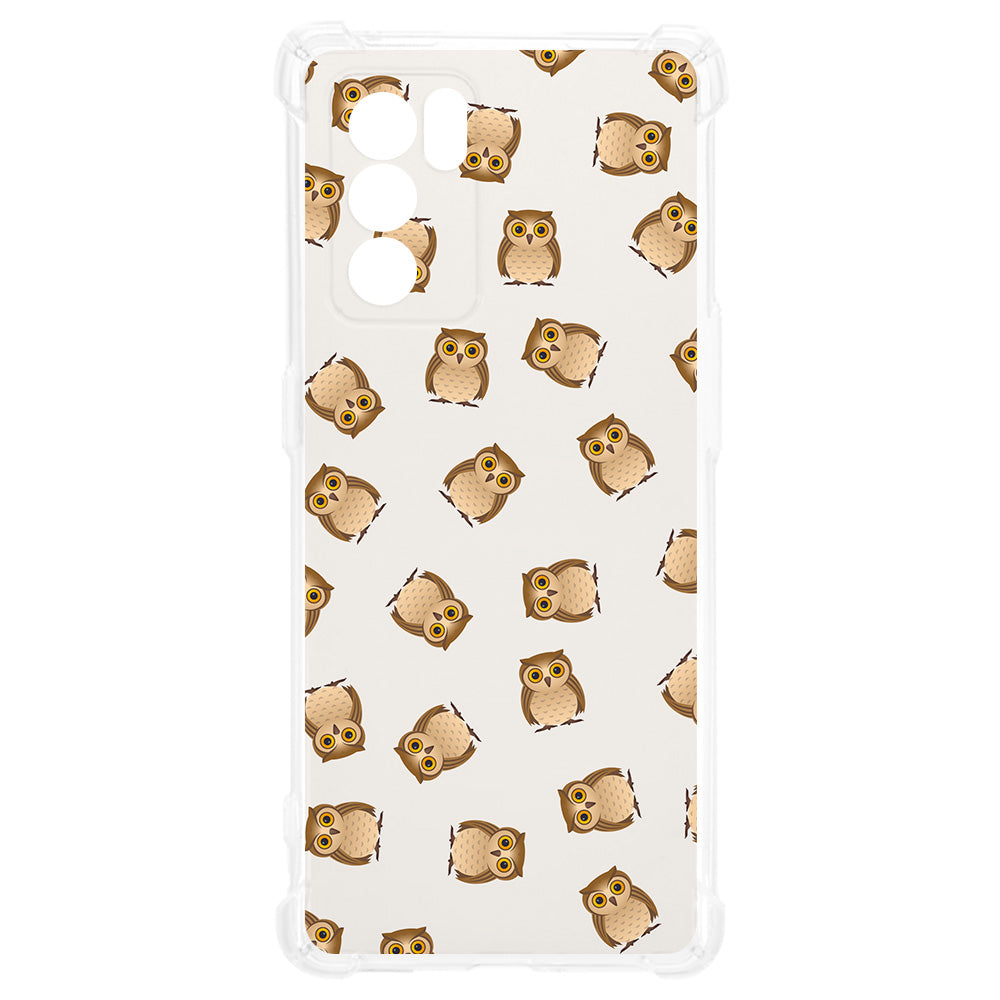 TPU SIiiconen Hoesje Maken voor de OPPO Reno6 Pro 5G met schattige uilenspatten.