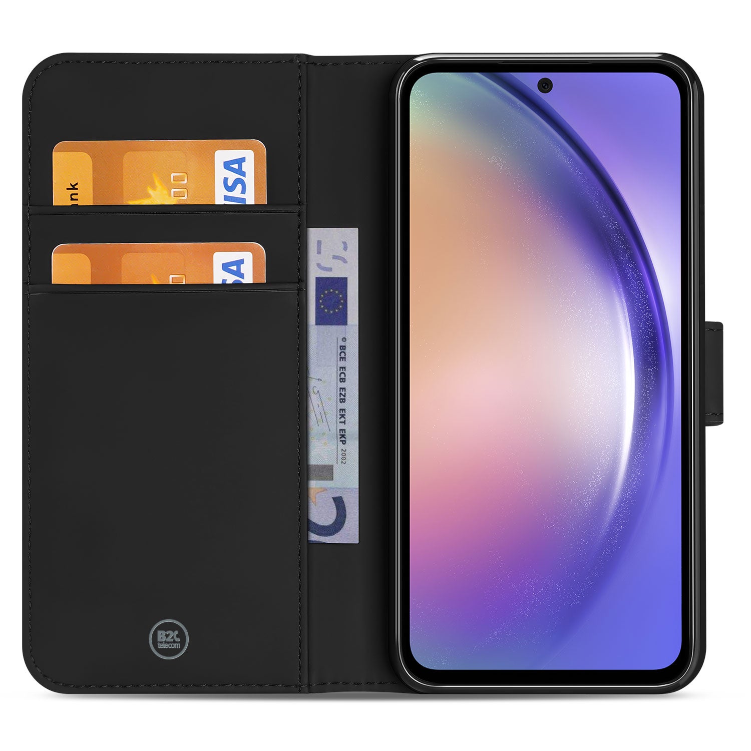 Book Cover Hoesje voor de Samsung Galaxy A54 Zwart met Pasjeshouder