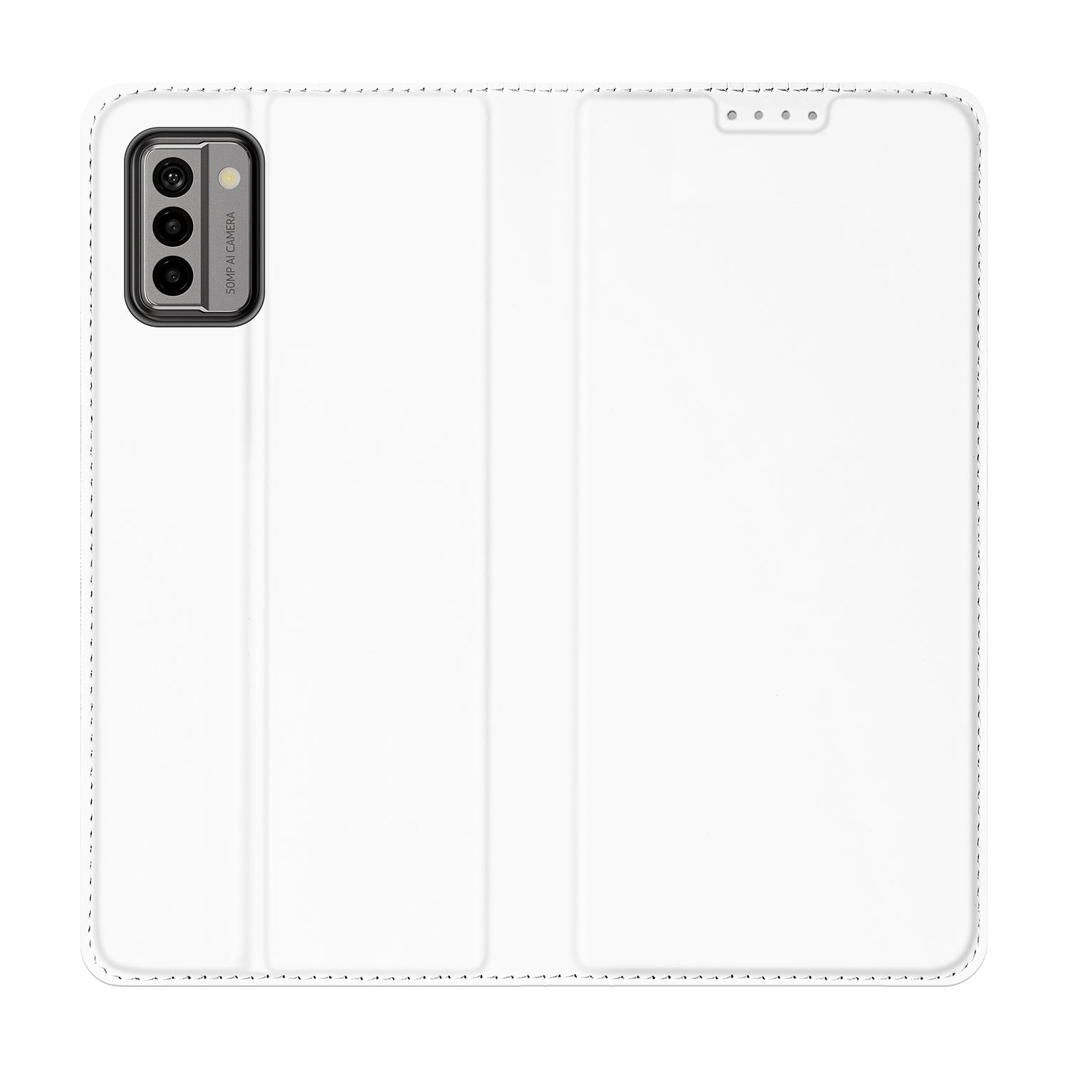 Stand Case Hoesje voor de Nokia G22 Wit met Pashouder