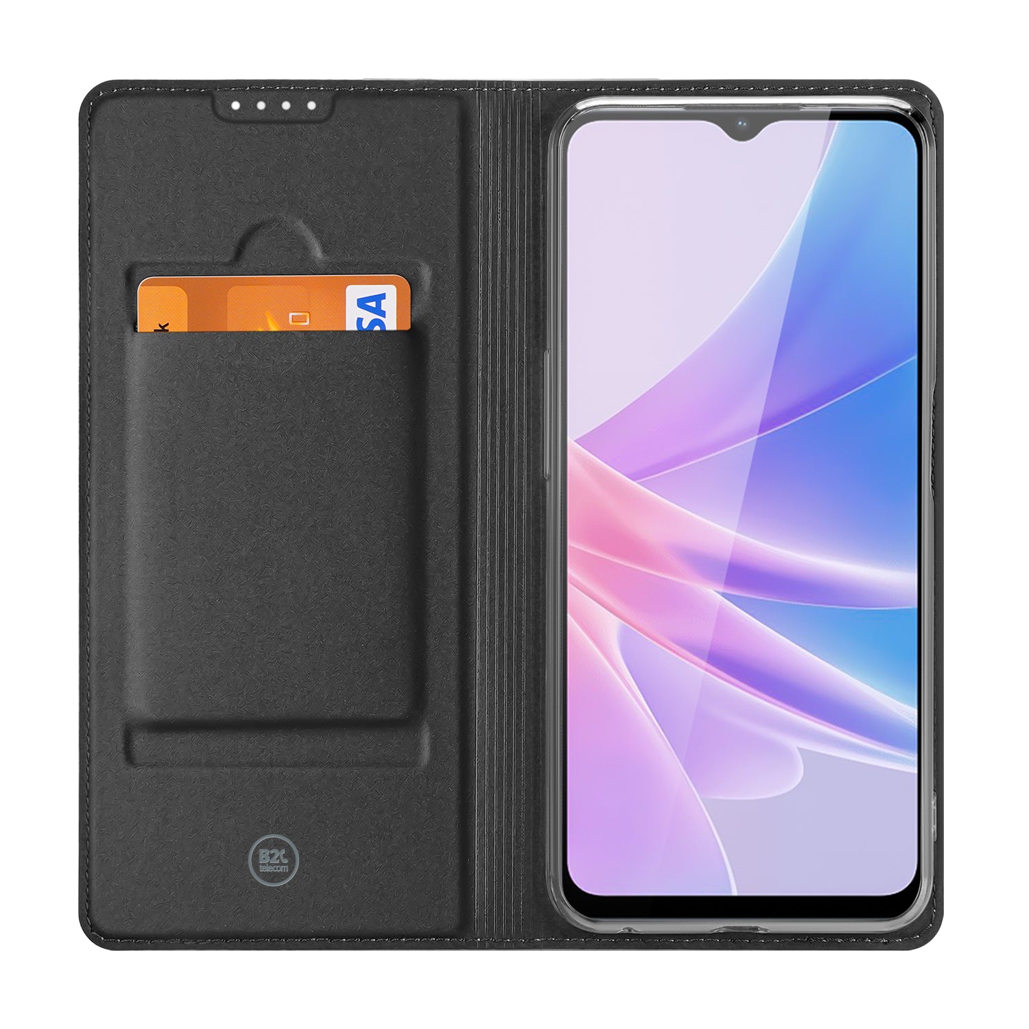 Stand Case Hoesje voor de OPPO A78 Wit met Pashouder