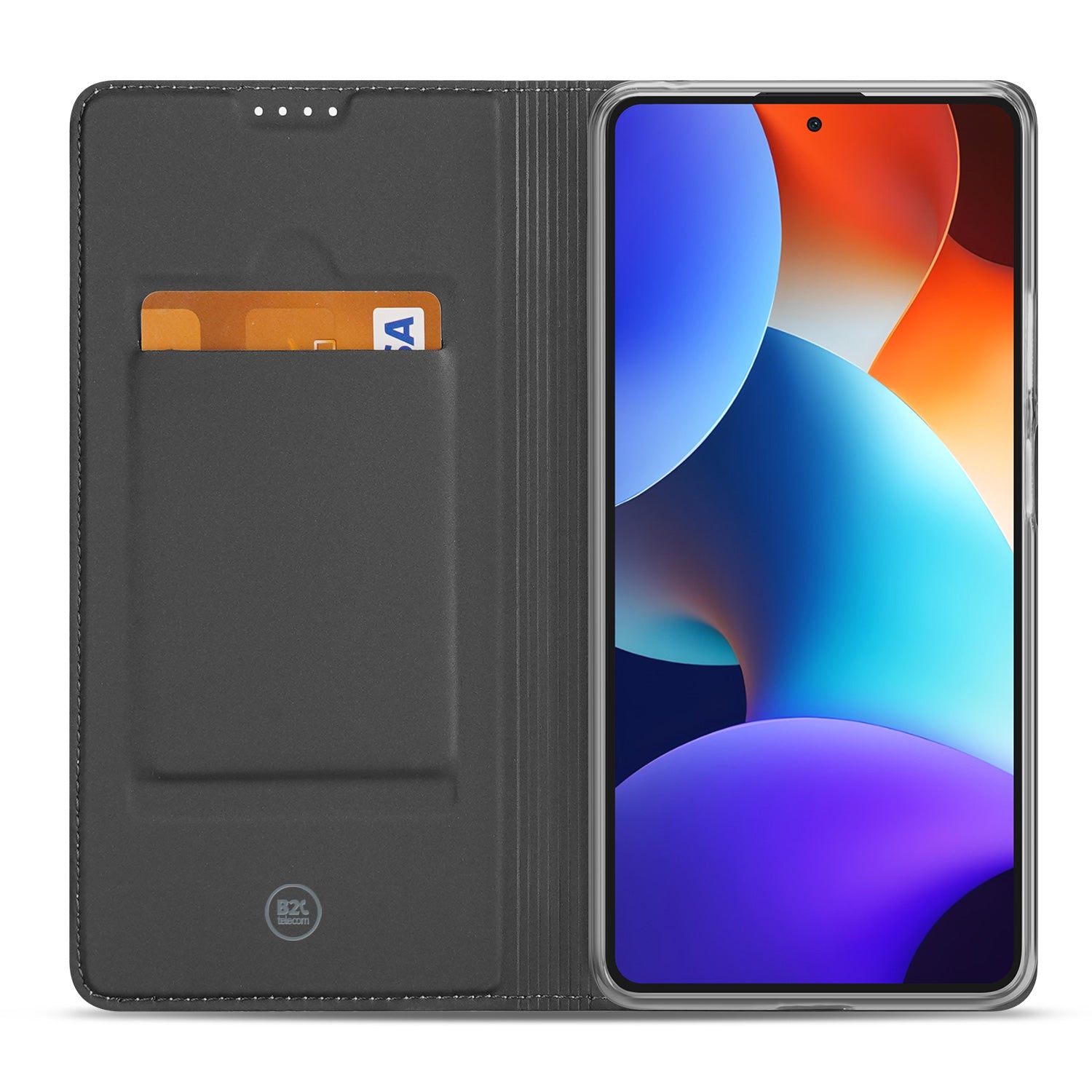 Stand Case Hoesje voor de Xiaomi Redmi Note 12 Pro Plus Wit met Pashouder