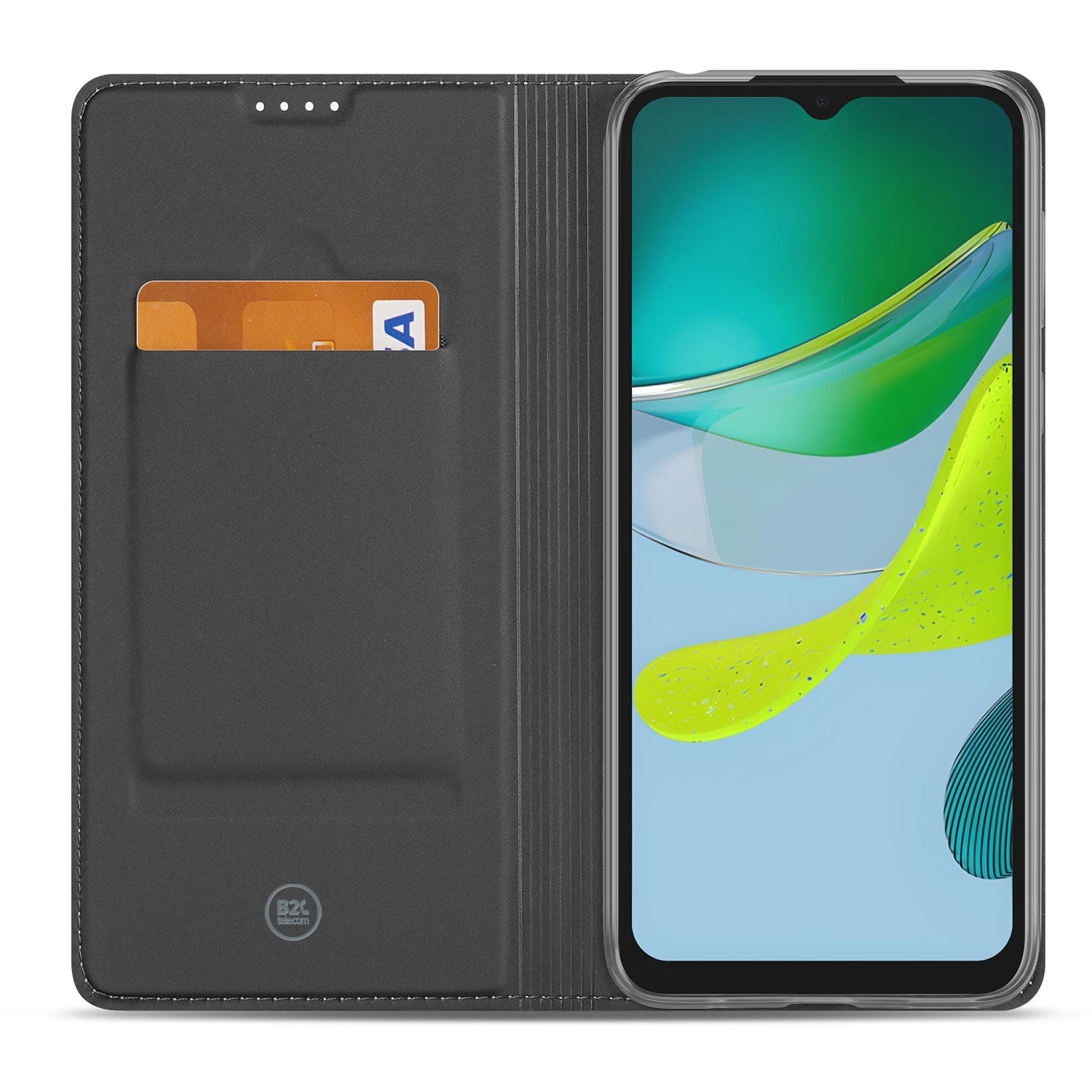 Stand Case Hoesje voor de Motorola Moto E13 4G Wit met Pashouder