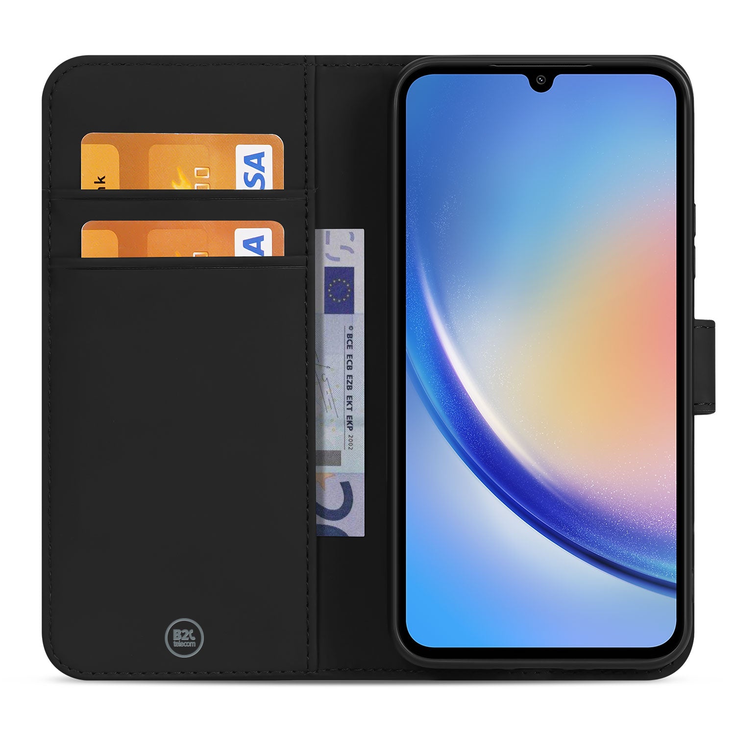 Book Cover Hoesje voor de Samsung Galaxy A34 5G Zwart met Pasjeshouder