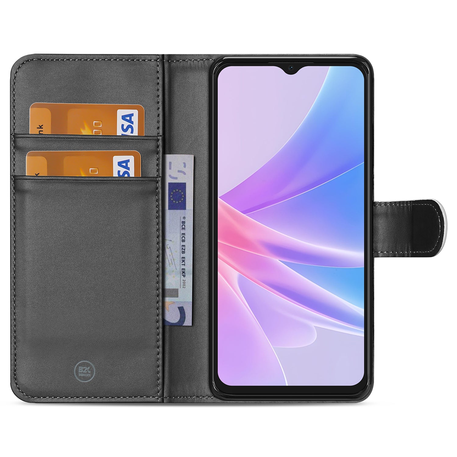 Book Case Telefoonhoesje voor de OPPO A78 5G Wit met Pasjeshouder